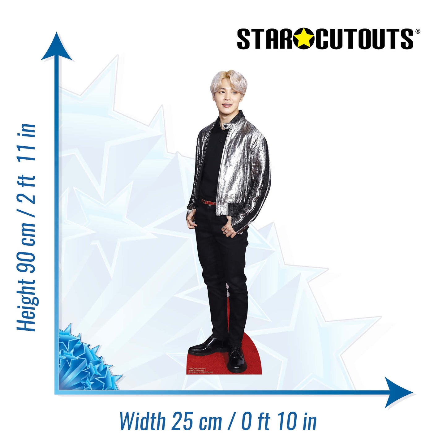 CS905 BTS Bangtan Boy Silver Jacket r Park_Ji_Min (Star Mini) Height 90cm Small Cardboard Cut Out