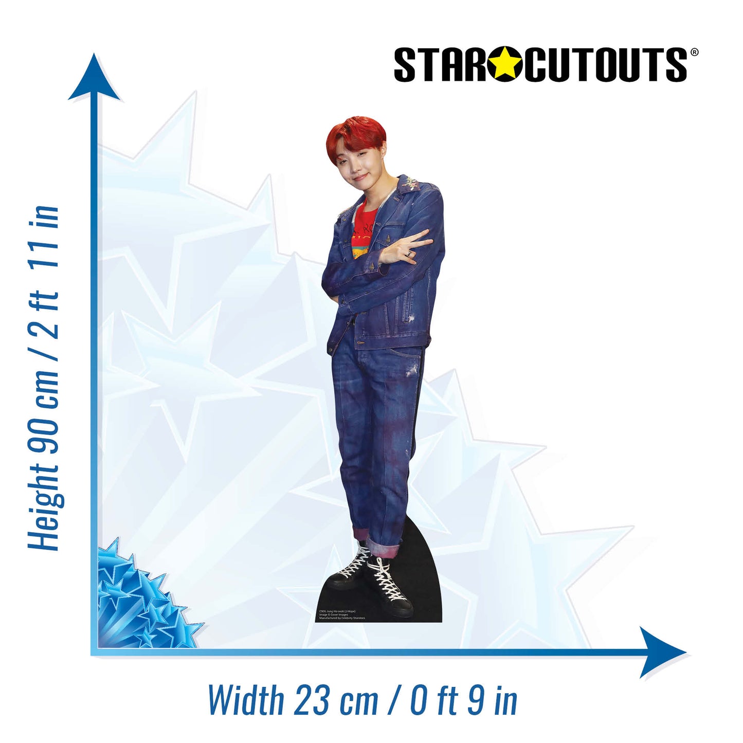 CS906 BTS Bangtan Boy Red Hair Jung_Ho_soek_J_Hope (Star Mini) Height 90cm Small Cardboard Cut Out