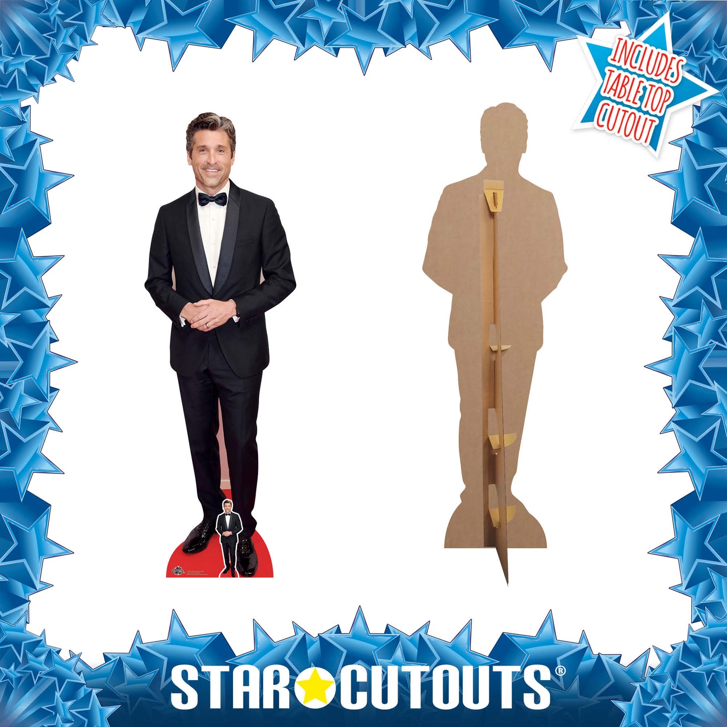 CS907 Patrick Dempsey Smart Suit Height 183cm Lifesize Cardboard Cut Out With Mini