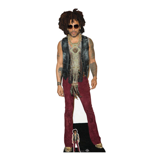 CS908 Lenny Kravitz (Red Jeans) Height 178cm Lifesize Cardboard Cut Out With Mini