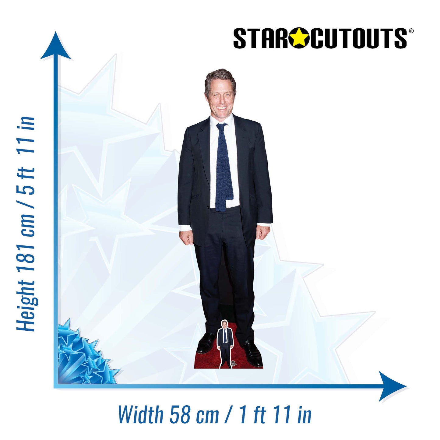 CS919 Hugh Grant (Tie) Height 181cm Lifesize Cardboard Cut Out With Mini