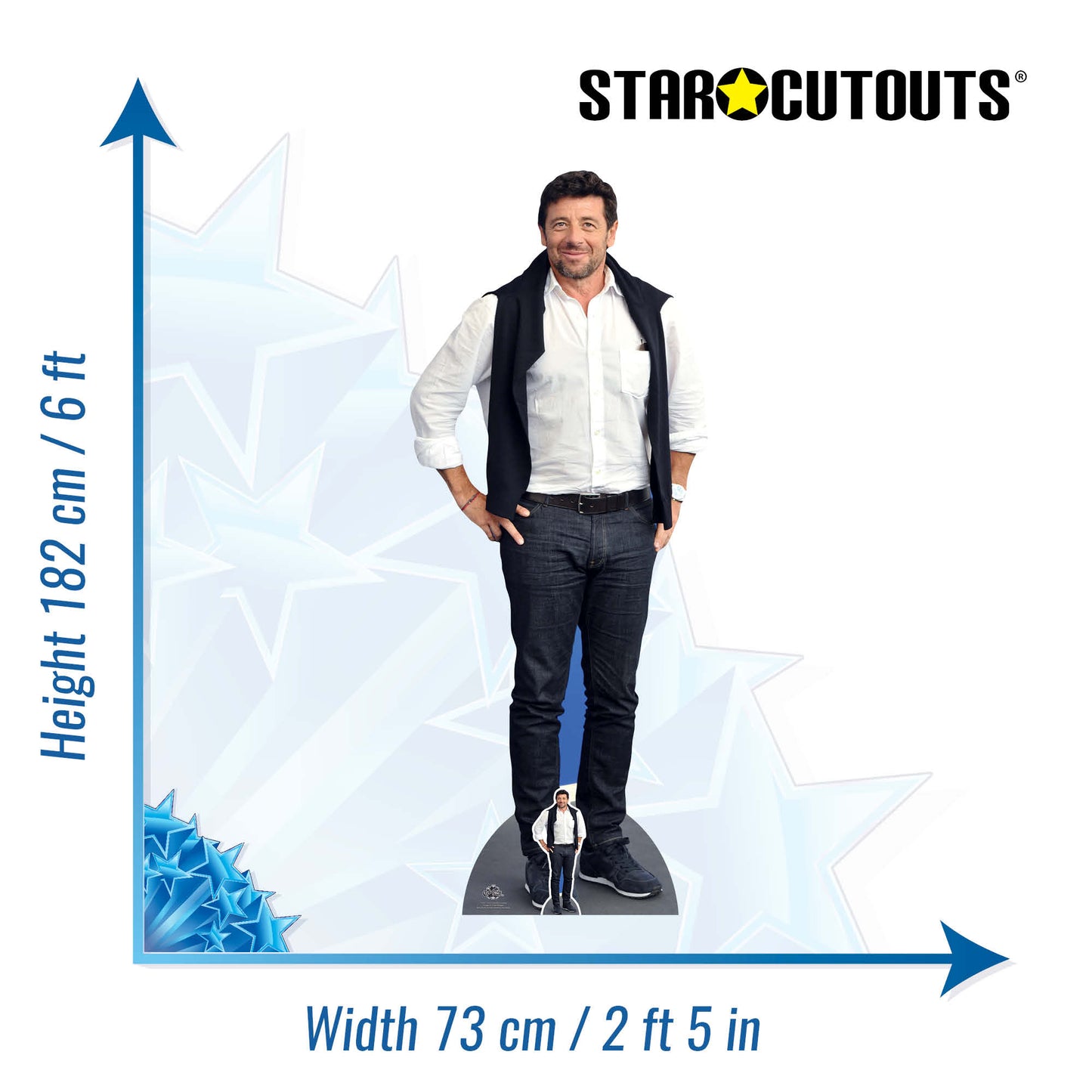 CS921 Patrick Bruel Casual Height 182cm Lifesize Cardboard Cut Out With Mini