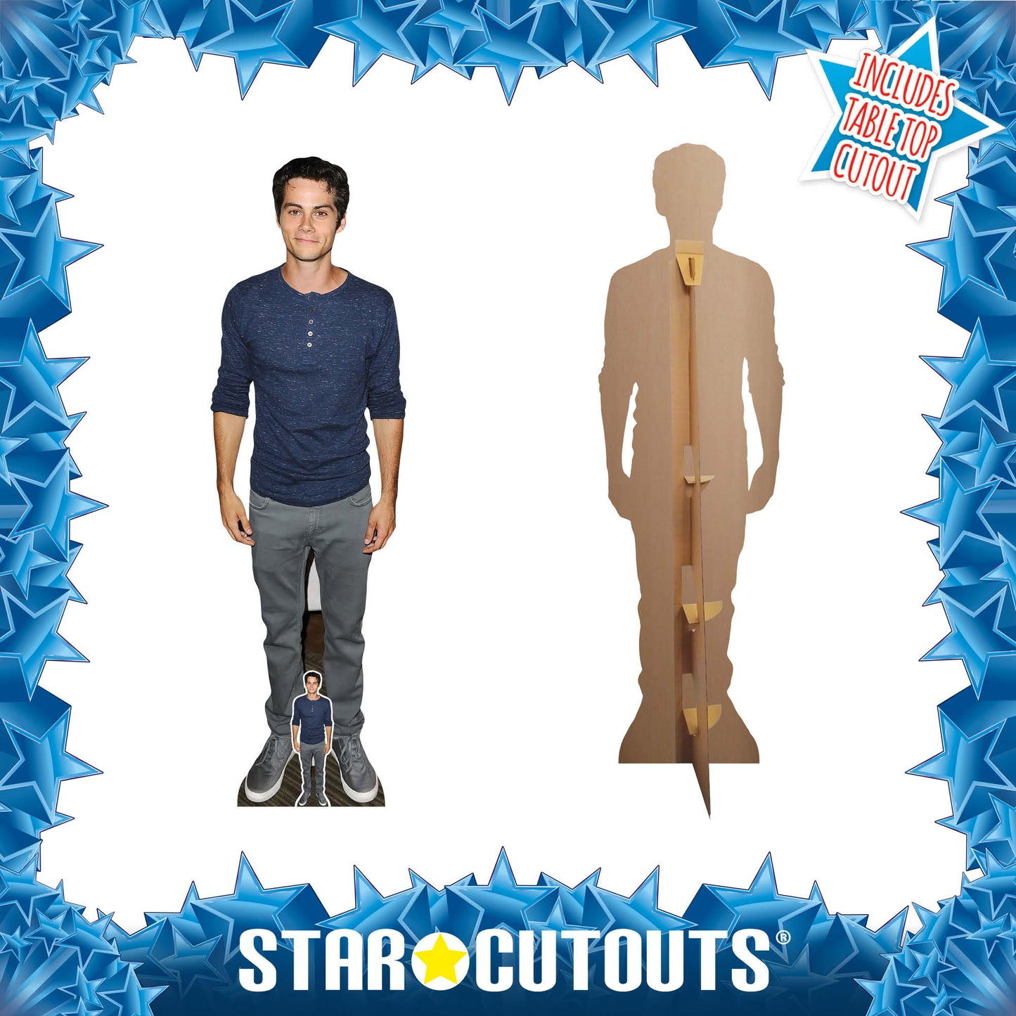 CS922 Dylan O'Brien (Blue Shirt) Height 181cm Lifesize Cardboard Cut Out With Mini