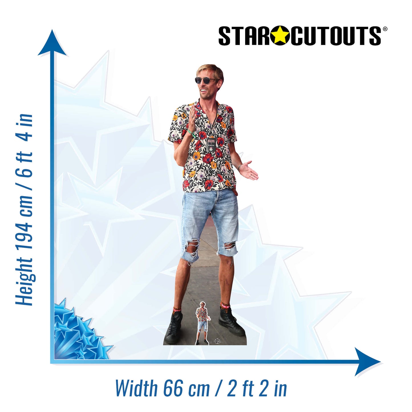 CS927 Peter Crouch Height 194cm Lifesize Cardboard Cut Out With Mini