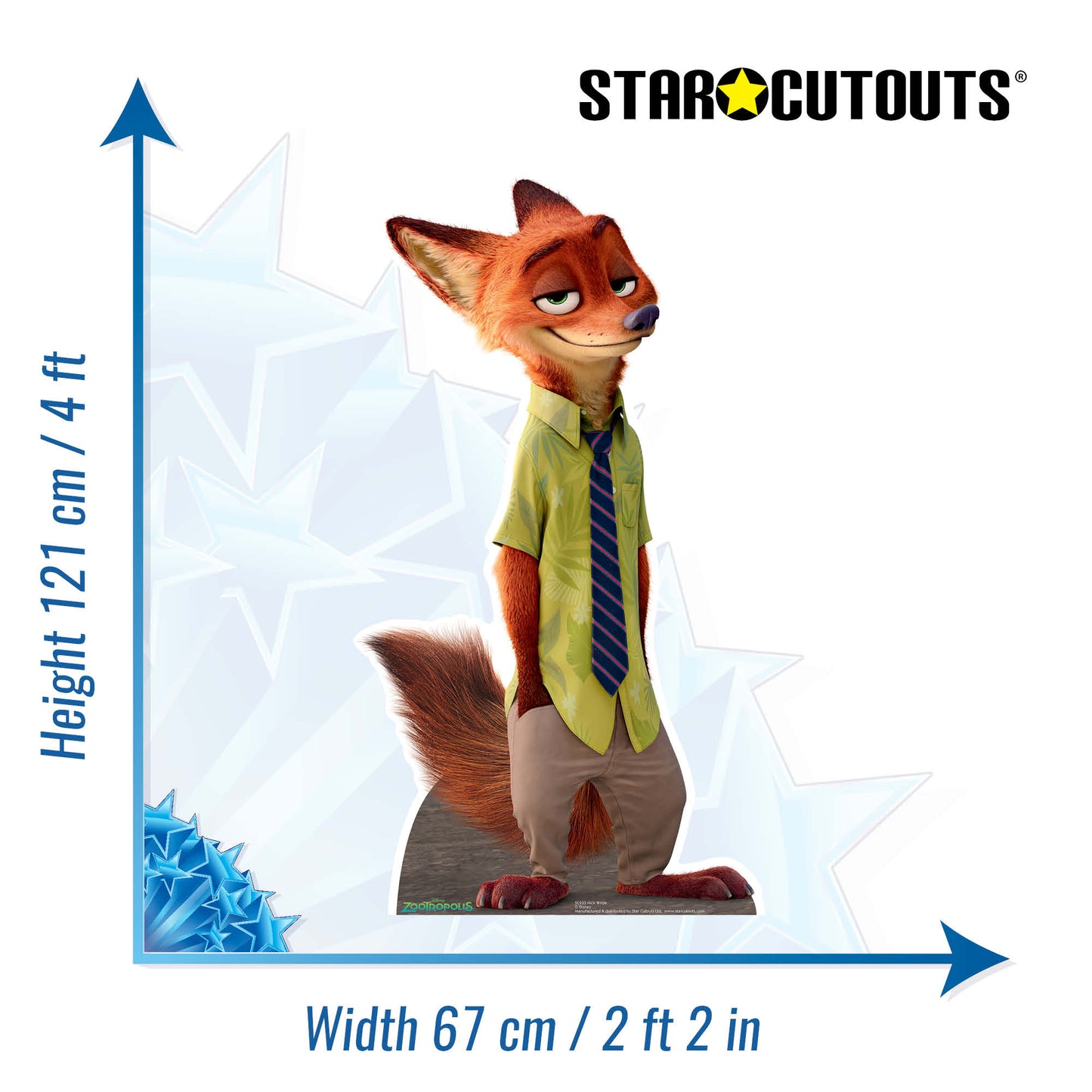 SC933 Nick Wilde Fox Cardboard Cut Out Height 121cm