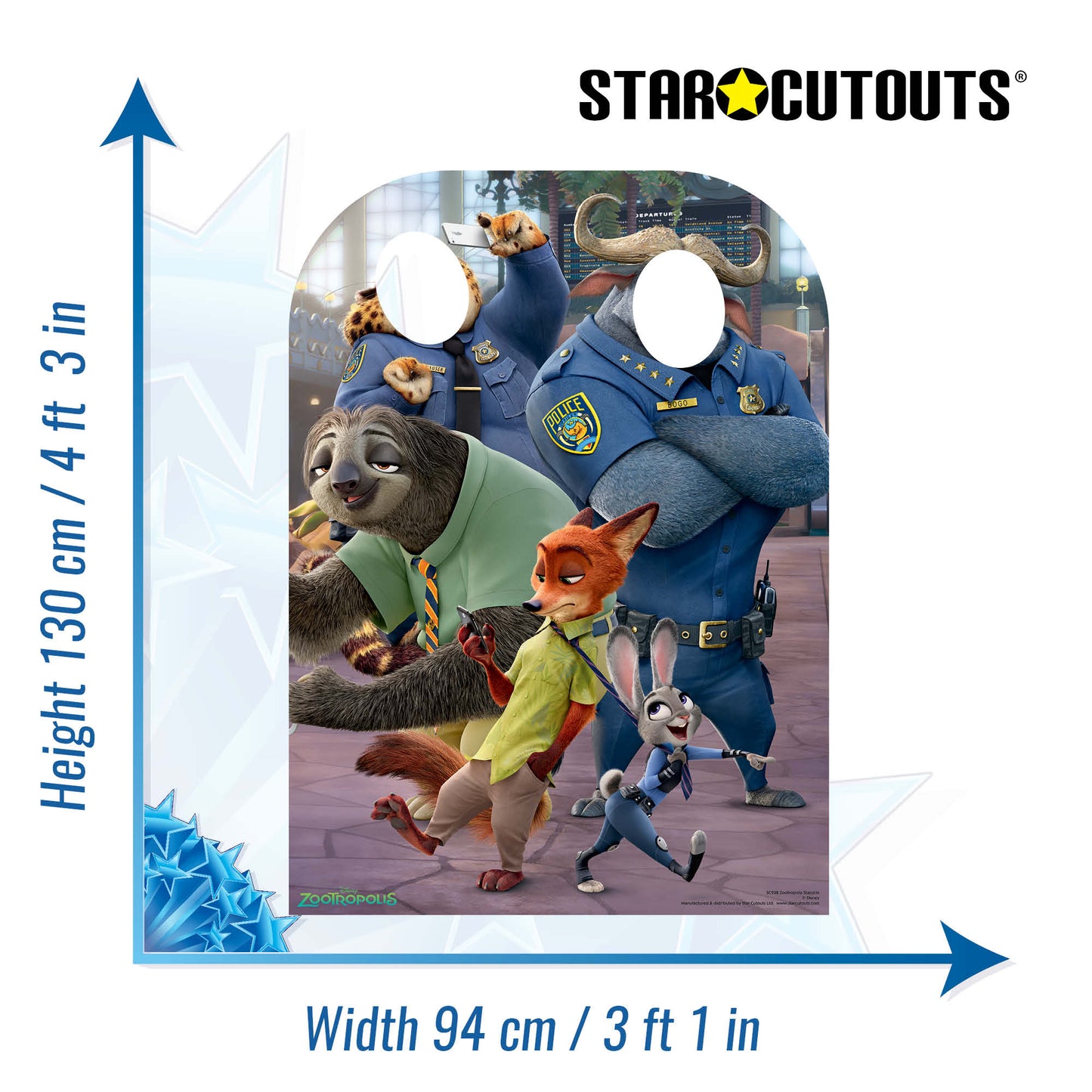 SC938 Zootropolis Child Stand-In Cardboard Cut Out Height 130cm