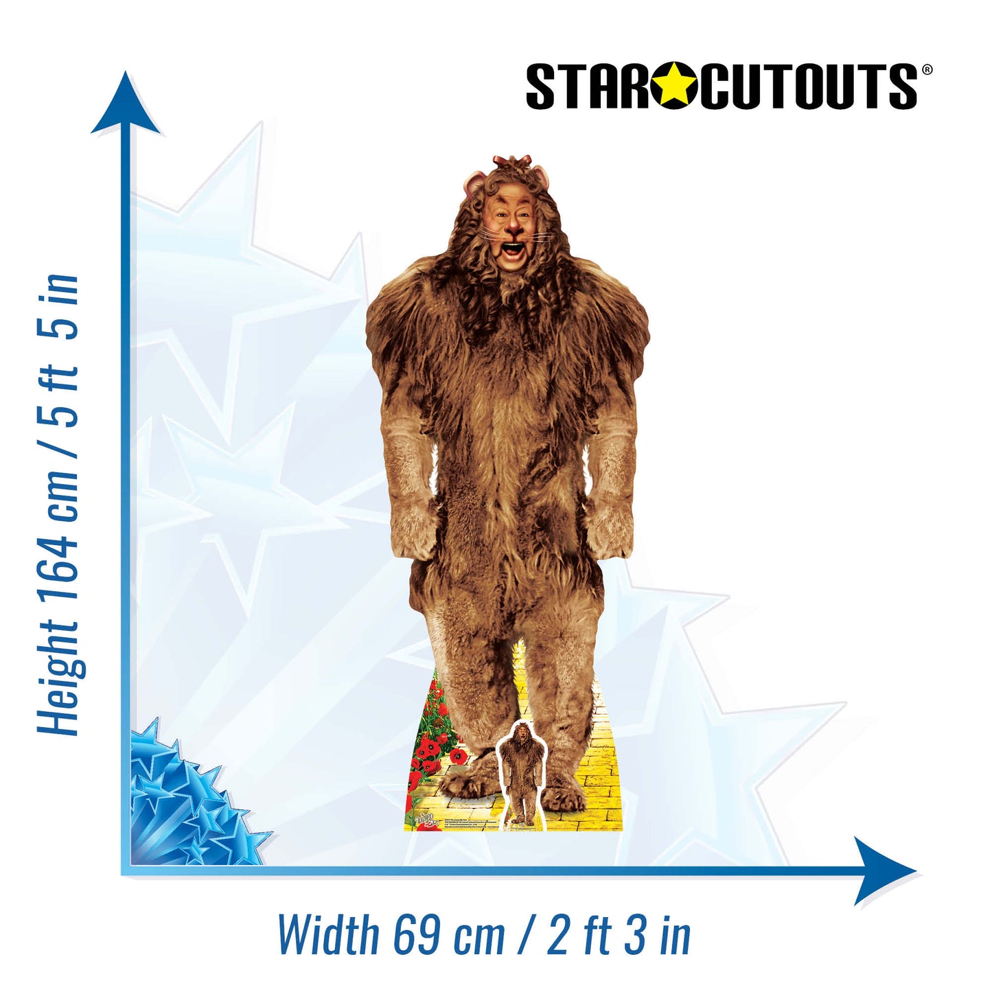 SC973 The Cowardly Lion from The Wizard of Oz Cardboard Cut Out Height 164cm