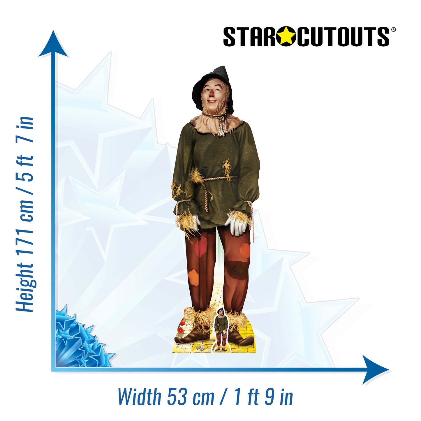 SC974 The Scarecrow from The Wizard of Oz Cardboard Cut Out Height 171cm