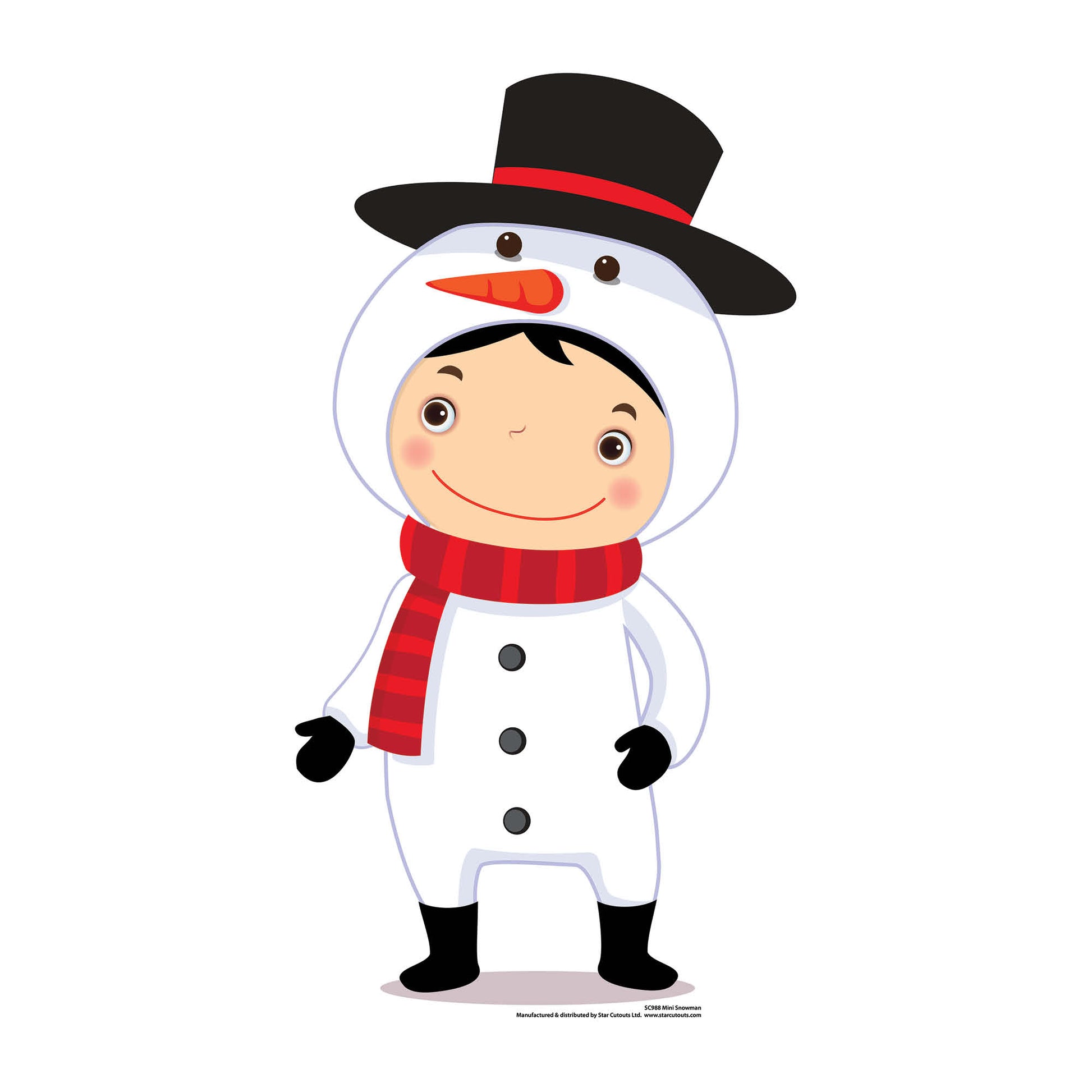 SC988 Mini Snowman Cardboard Cut Out Height 88cm - Star Cutouts