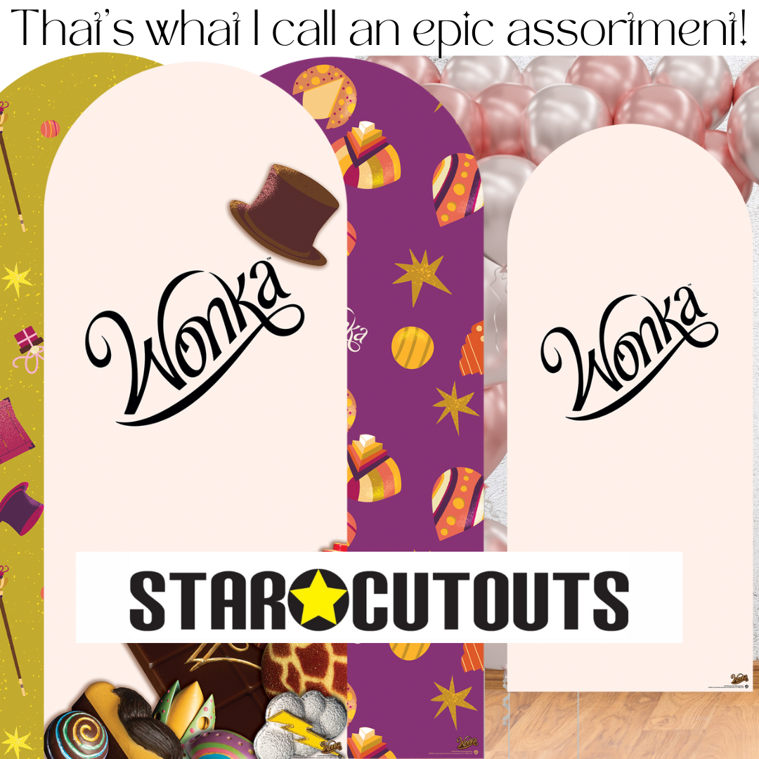 SC4493 Wonka Purple Sweets & Stars Backdrop Single Cardboard Cut Out Height 185cm 