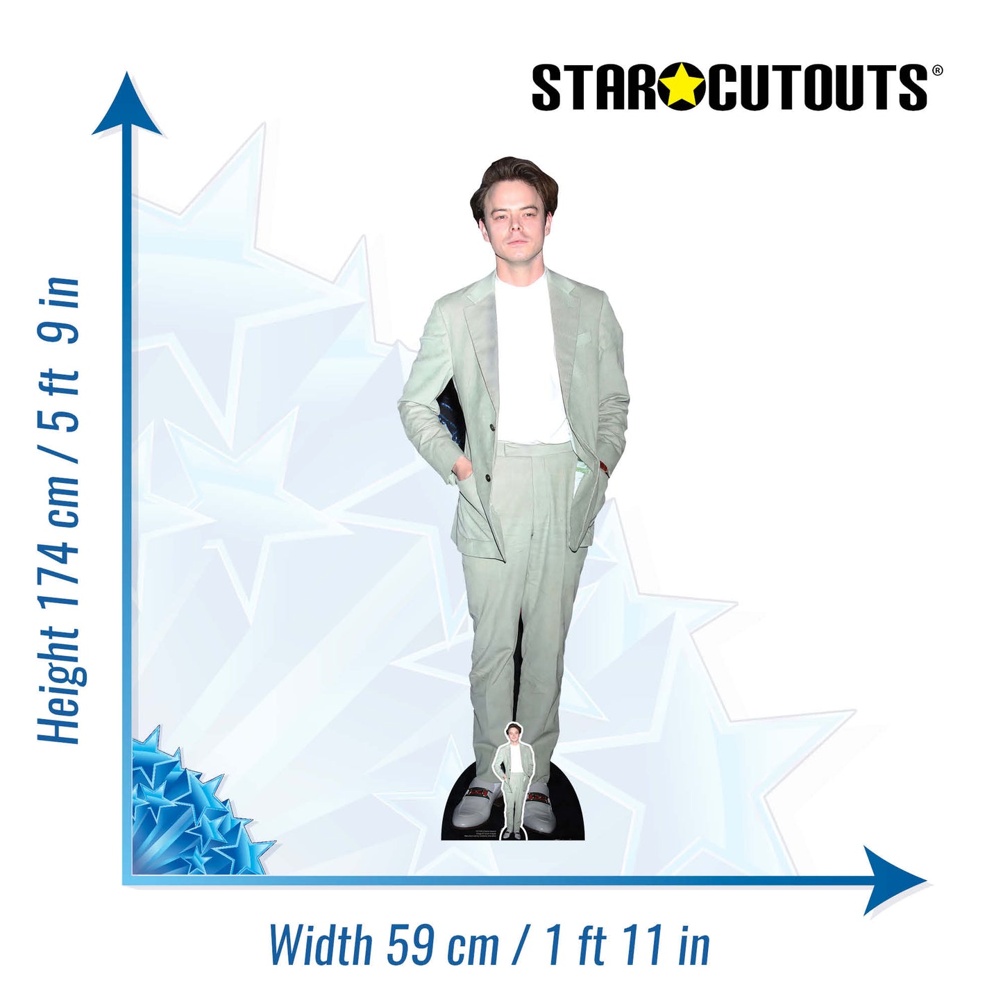 CS1000 Charlie Heaton Height 174cm Lifesize Cardboard Cut Out With Mini