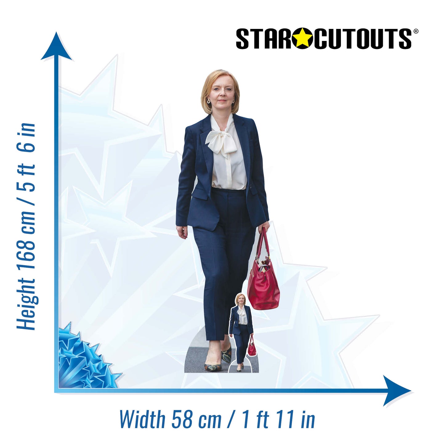 CS1003 Liz Truss Height 168cm Lifesize Cardboard Cut Out With Mini