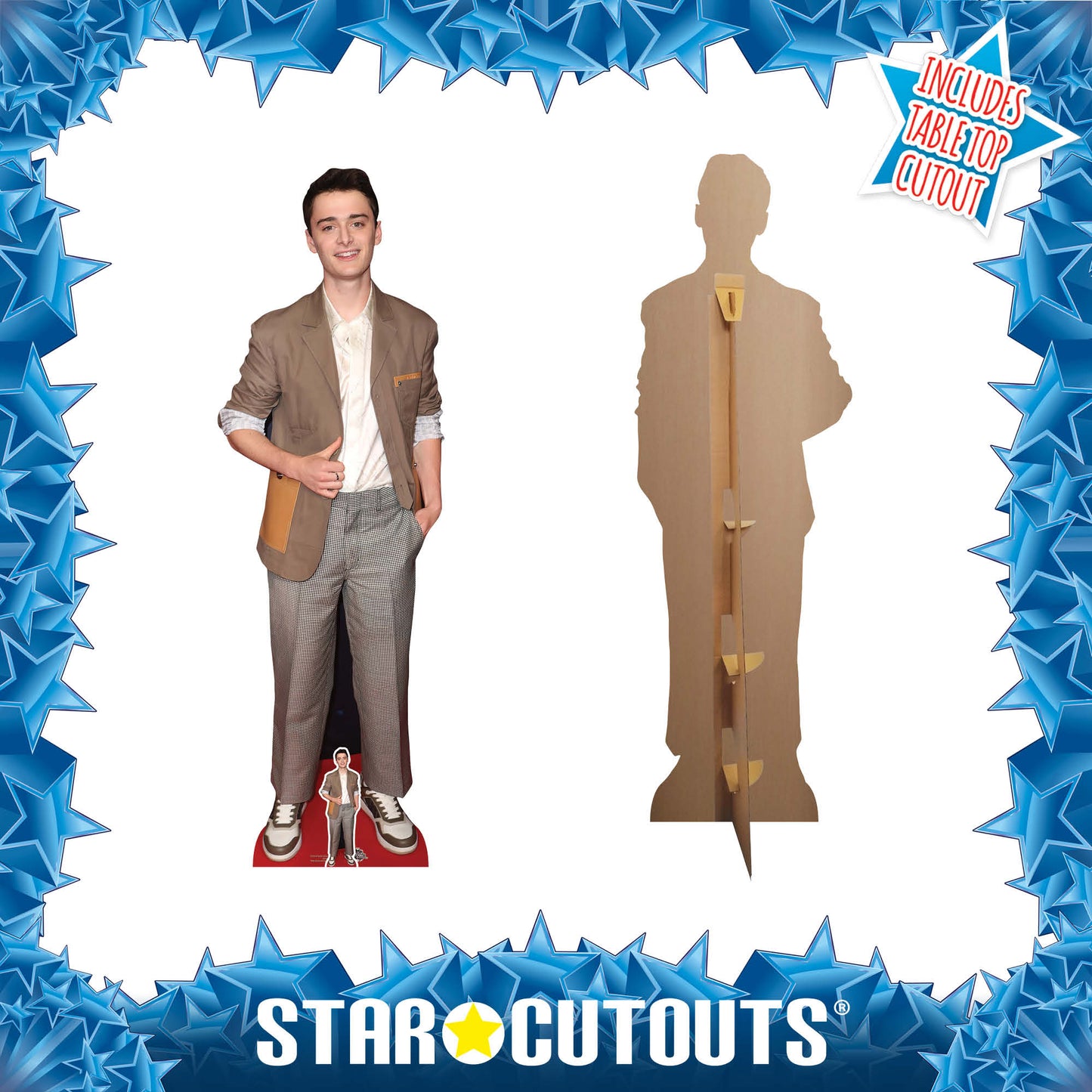 CS1018 Noah Schnapp Brown Suit Height 176cm Lifesize Cardboard Cut Out With Mini