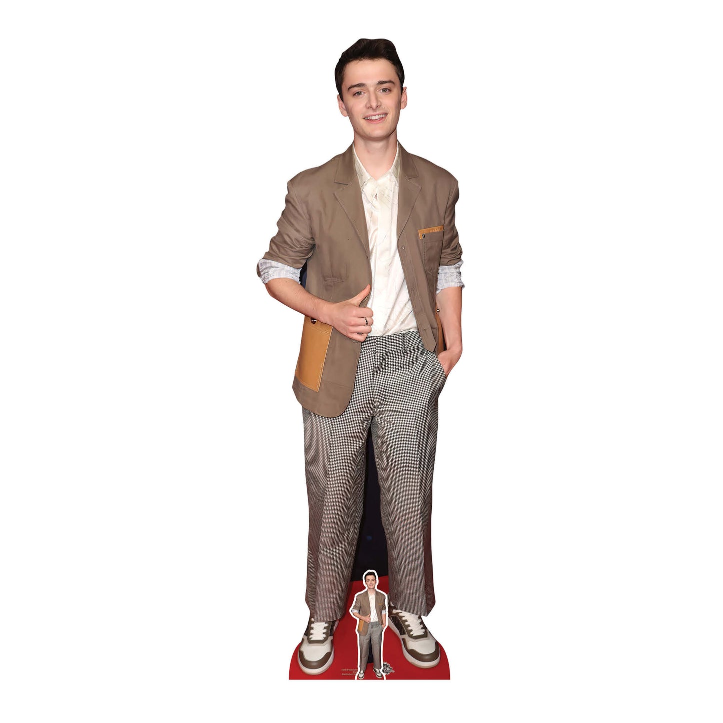 CS1018 Noah Schnapp Brown Suit Height 176cm Lifesize Cardboard Cut Out With Mini