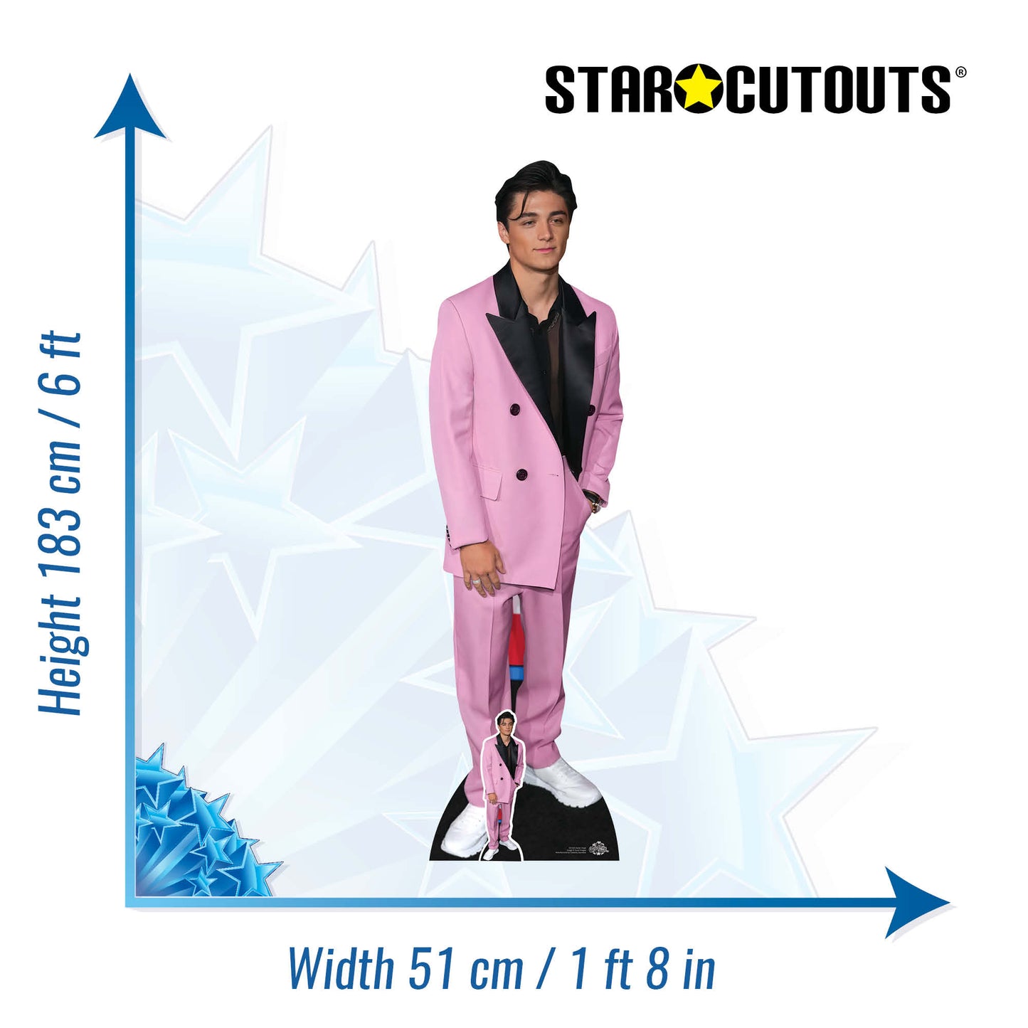 CS1023 Asher Angel Height 183cm Lifesize Cardboard Cut Out With Mini