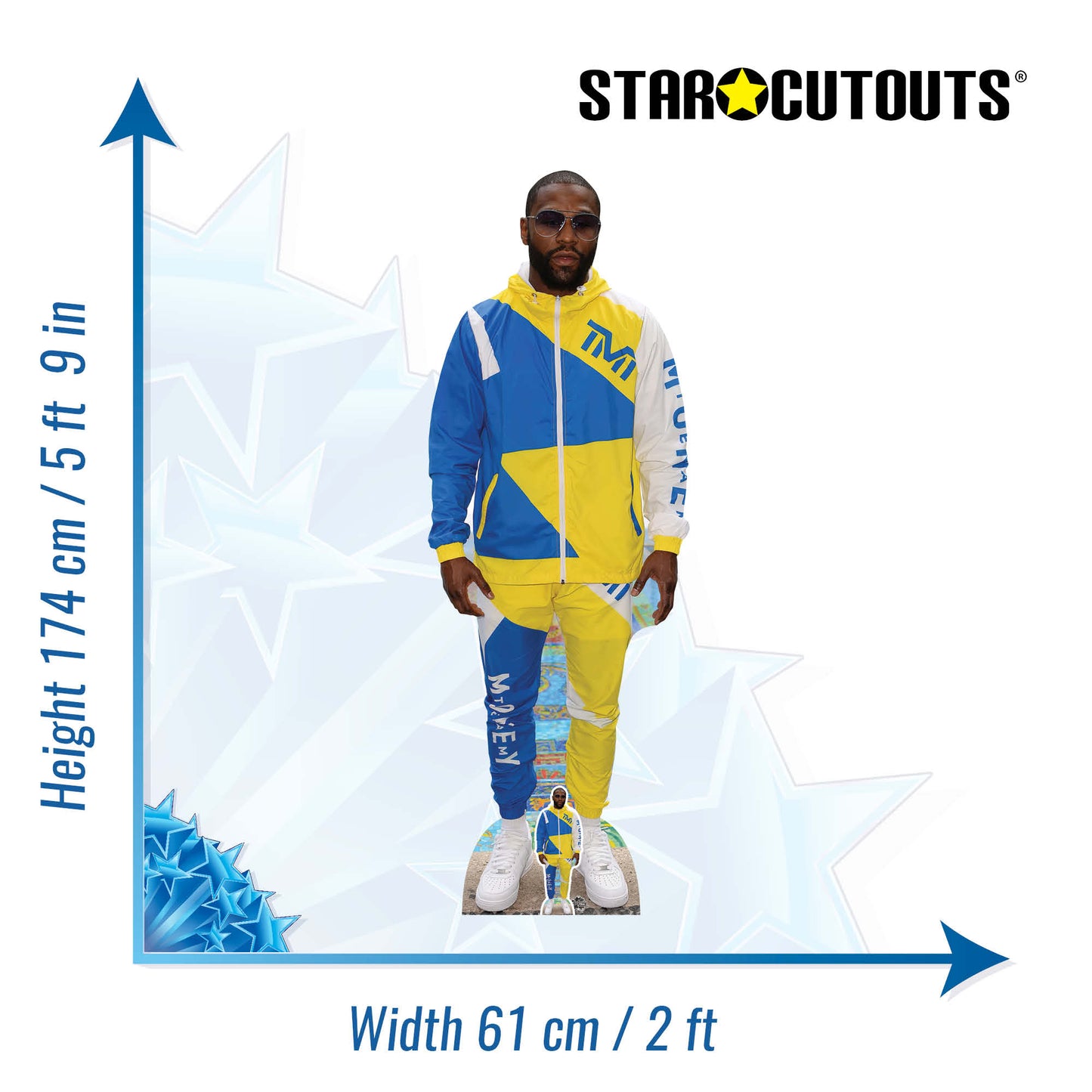 CS1024 Floyd Mayweather Height 174cm Lifesize Cardboard Cut Out With Mini