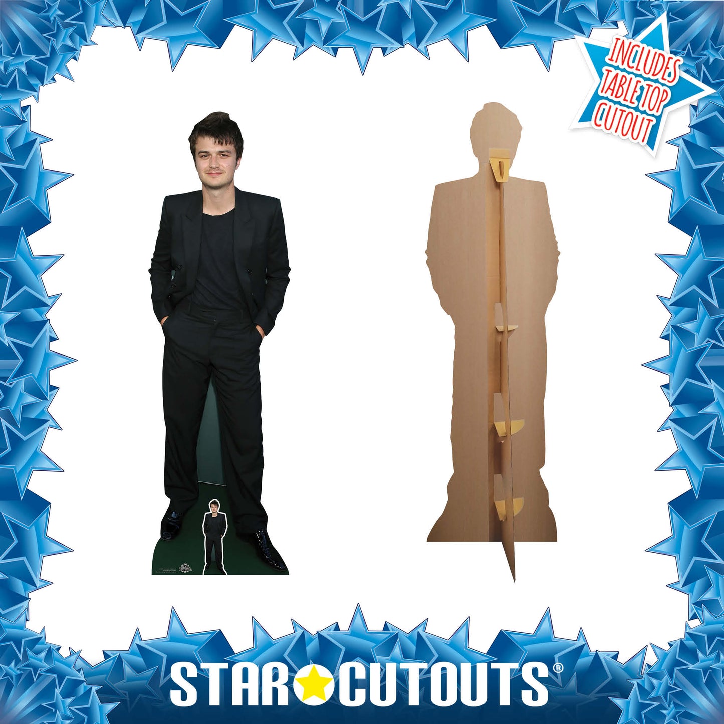 CS1027 Joe Keery Black Suit Height 167cm Lifesize Cardboard Cut Out With Mini