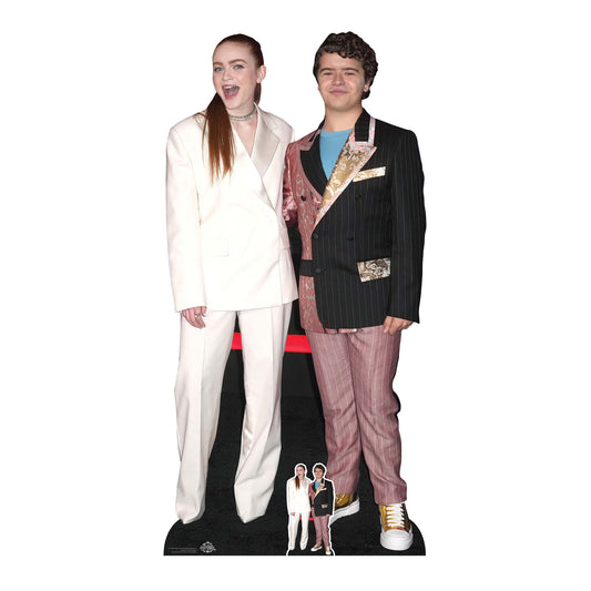 CS1028 Sadie Sink and Gaten Matarazzo Height 171cm Lifesize Cardboard Cut Out With Mini