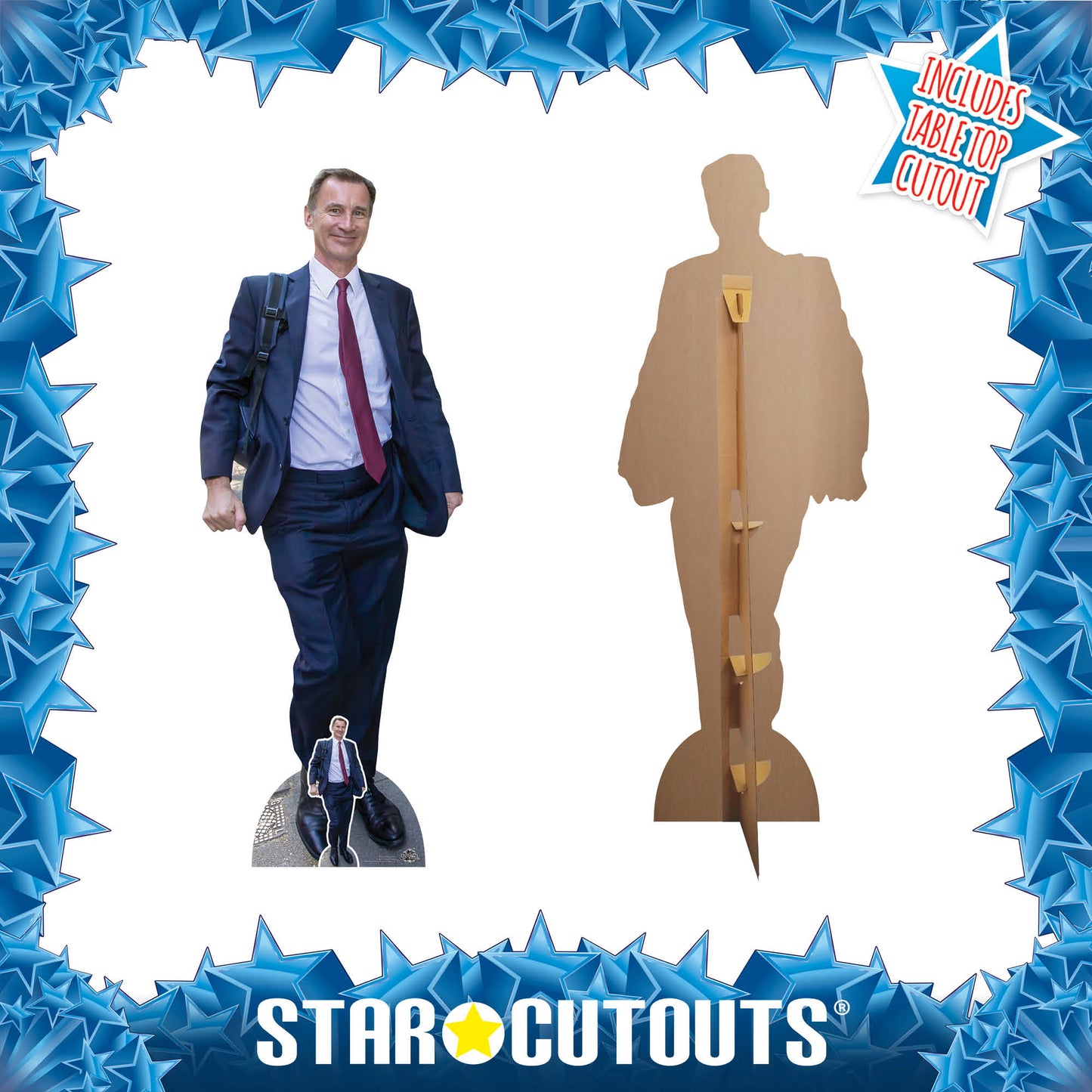 CS1039 Jeremy Hunt Height 181cm Lifesize Cardboard Cut Out With Mini