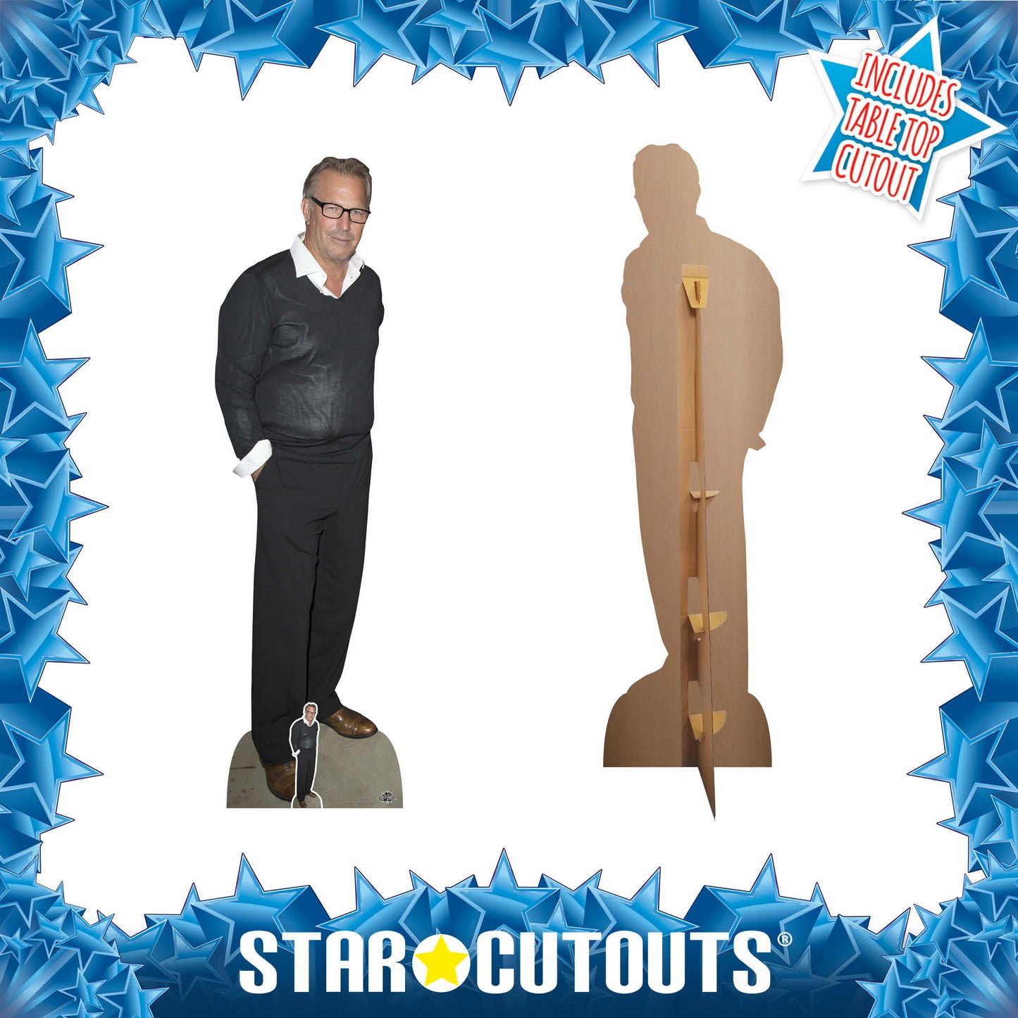 CS1052 Kevin Costner Height 186cm Lifesize Cardboard Cut Out With Mini