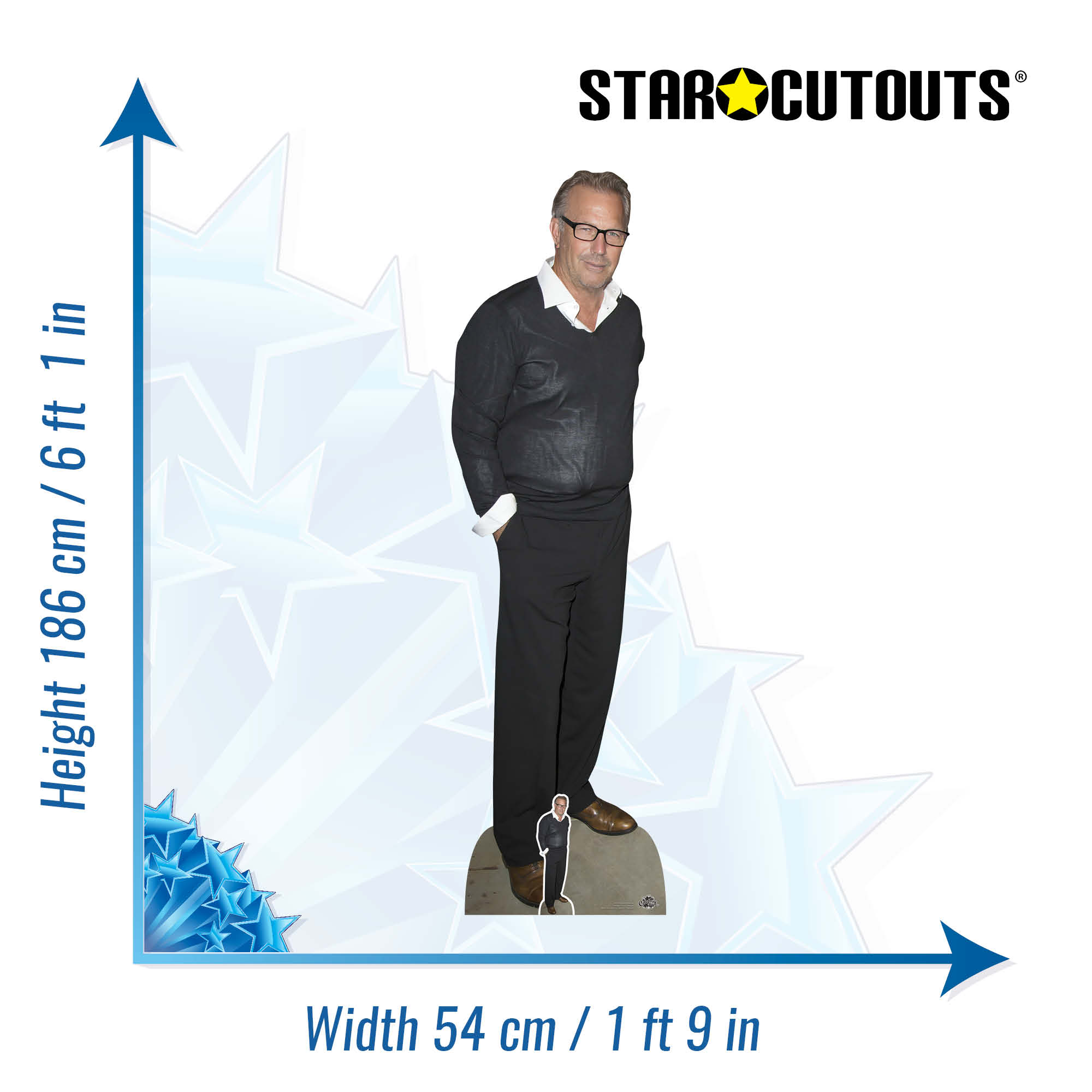 CS1052 Kevin Costner Height 186cm Lifesize Cardboard Cut Out With