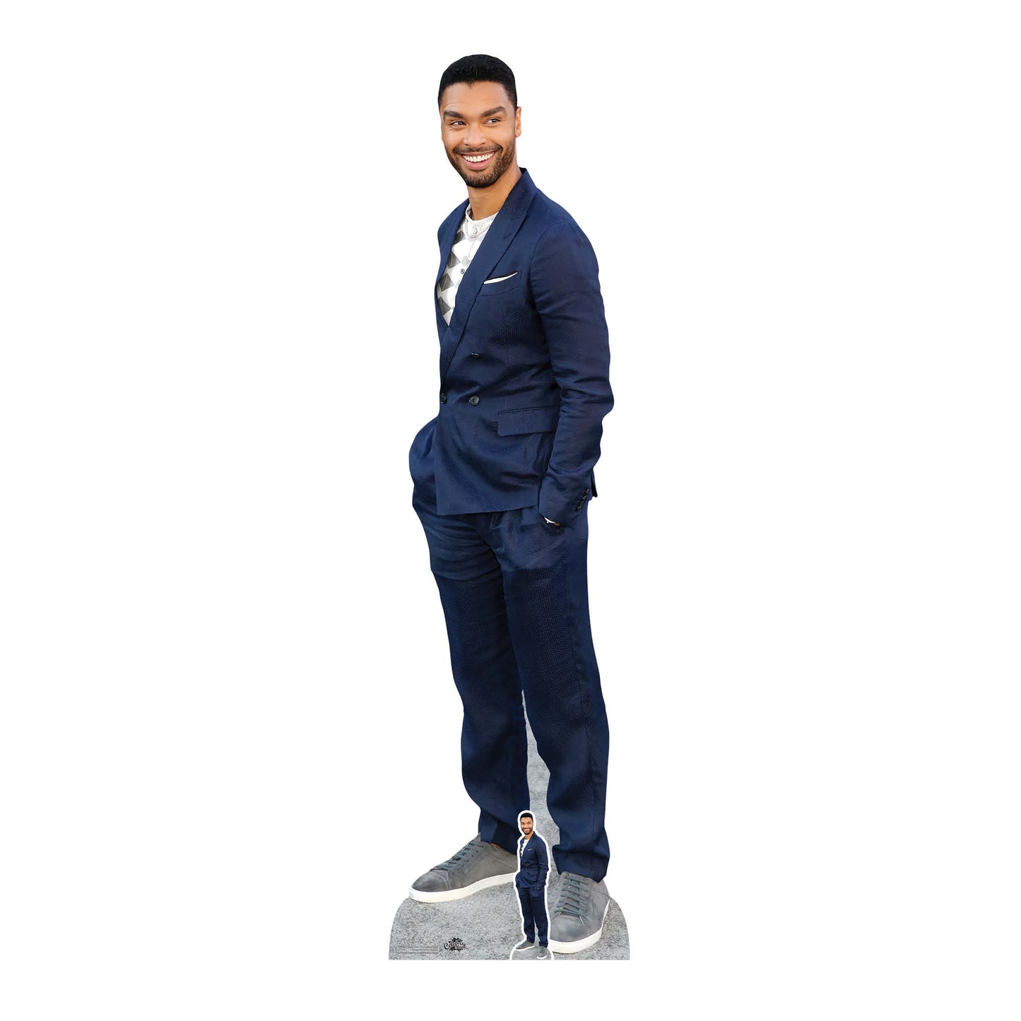 CS1053 Rege Jean Page Blue Suit Height 183cm Lifesize Cardboard Cut Out With Mini