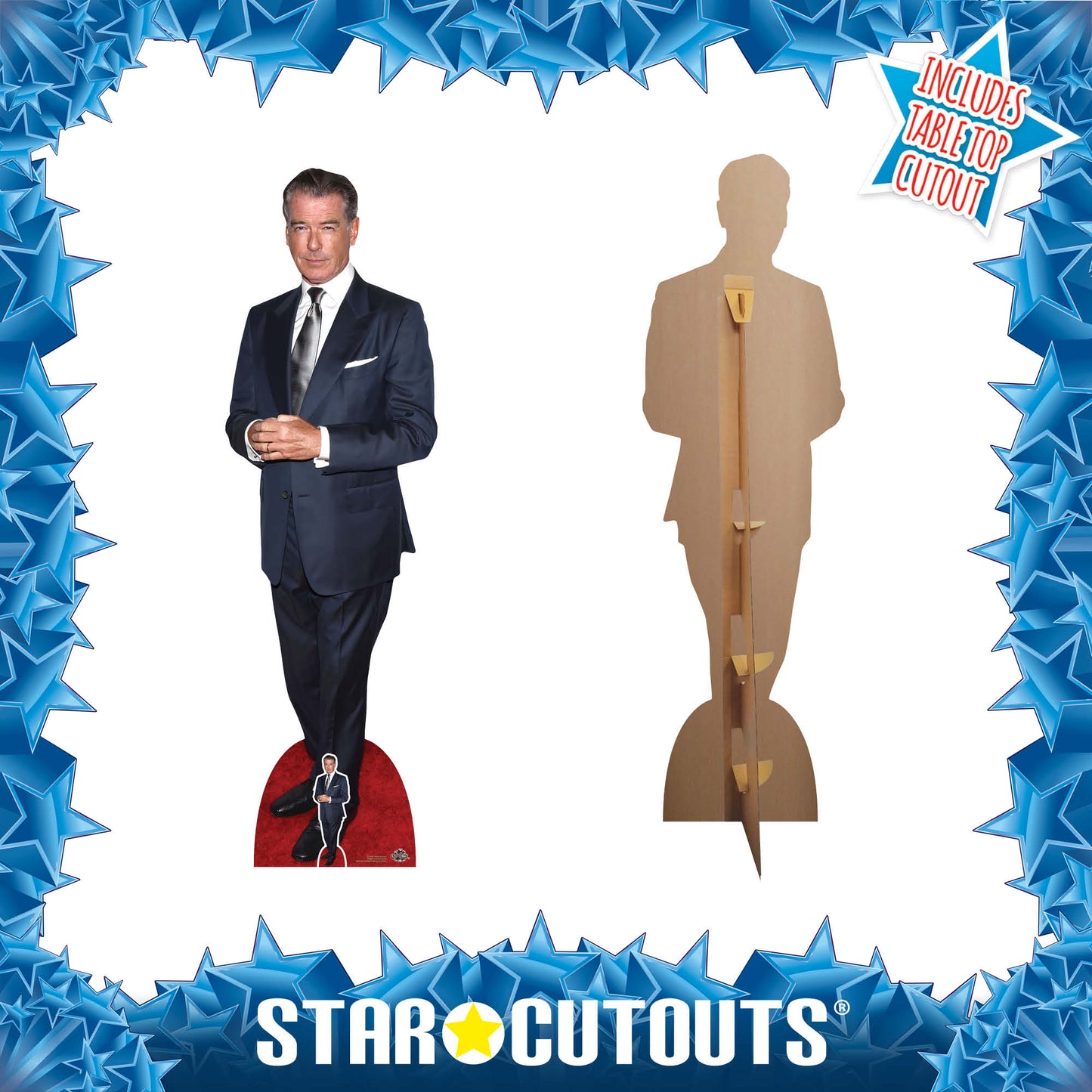 CS1054 Pierce Brosnan Height 186cm Lifesize Cardboard Cut Out With Mini