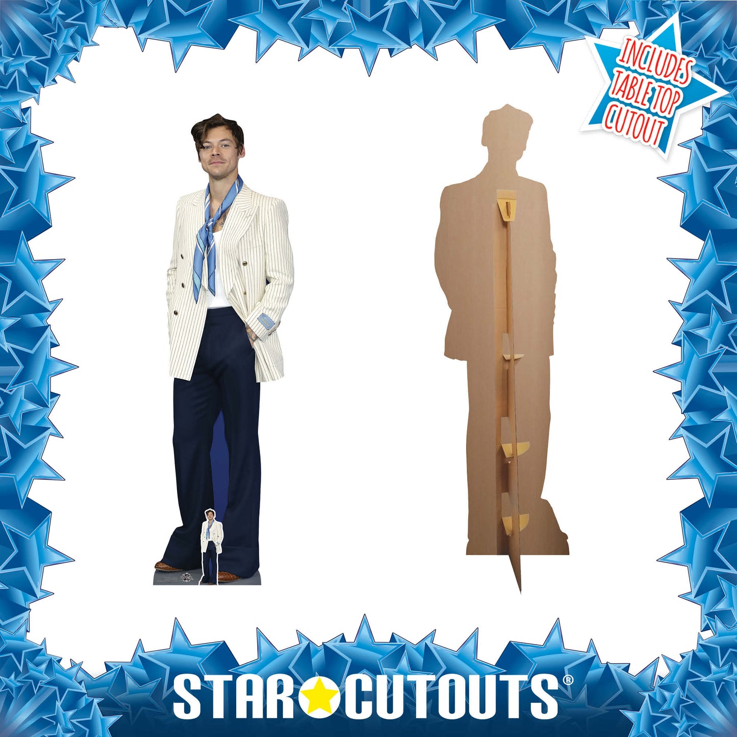 CS1055 Harry Styles White Jacket Height 186cm Lifesize Cardboard Cut Out With Mini