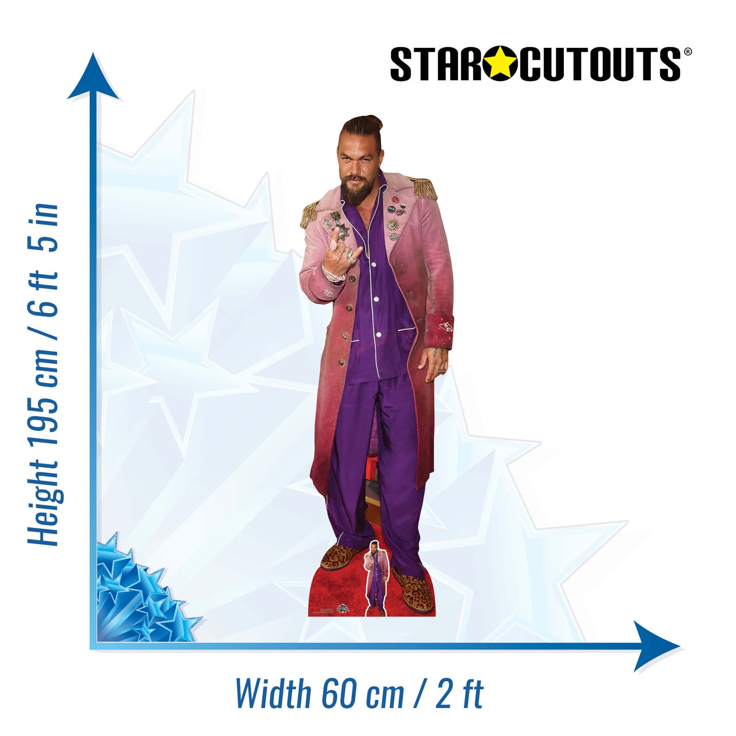 CS1056 Jason Momoa Purple Height 195cm Lifesize Cardboard Cut Out With Mini