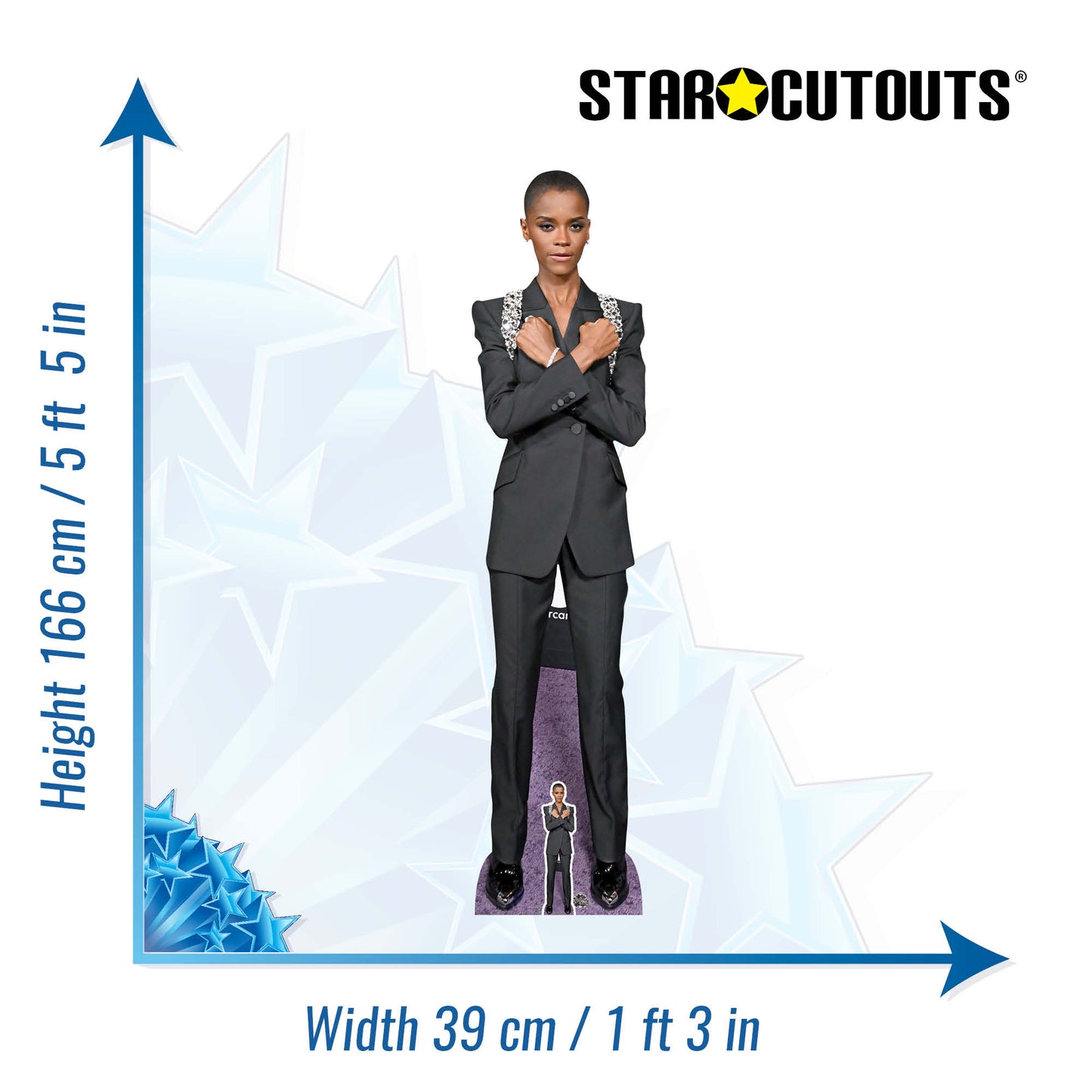 CS1065 Letitia Wright Height 166cm Lifesize Cardboard Cut Out With Mini