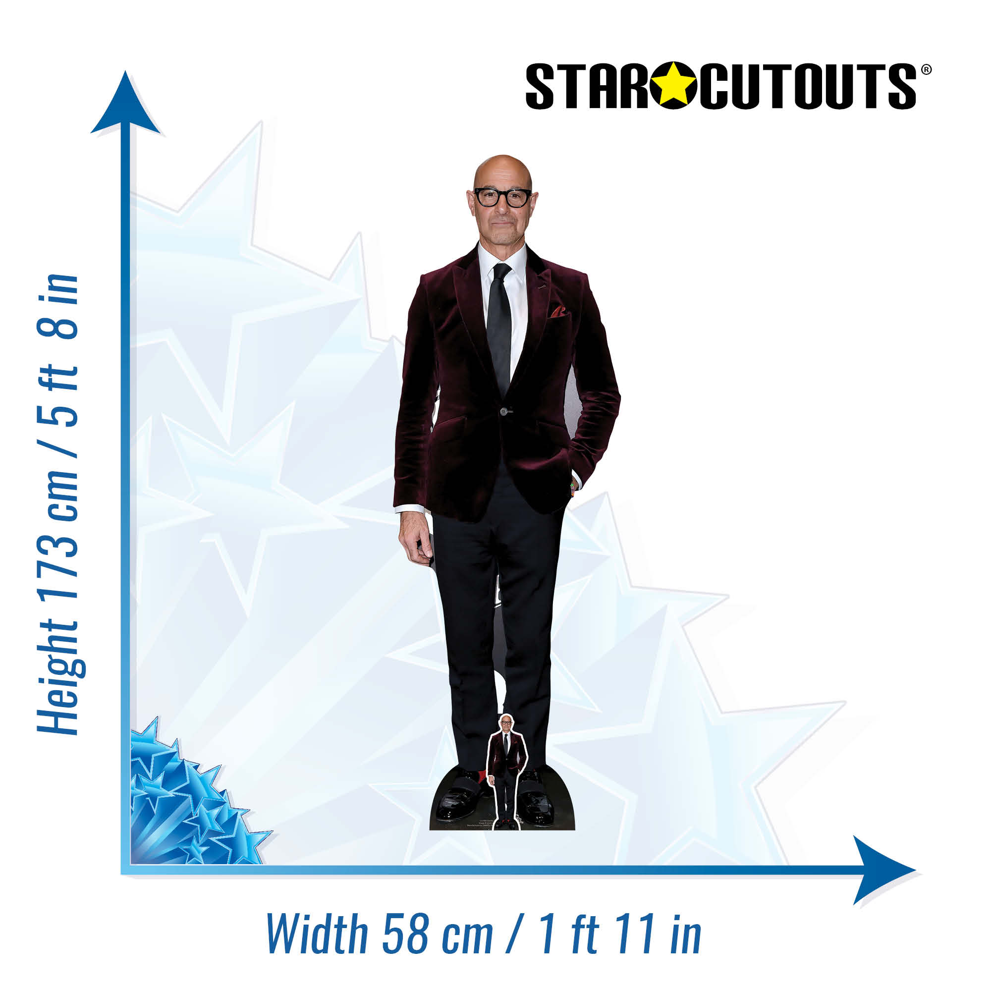 CS1068 Stanley Tucci Height 173cm Lifesize Cardboard Cut Out With Mini Star Cutouts