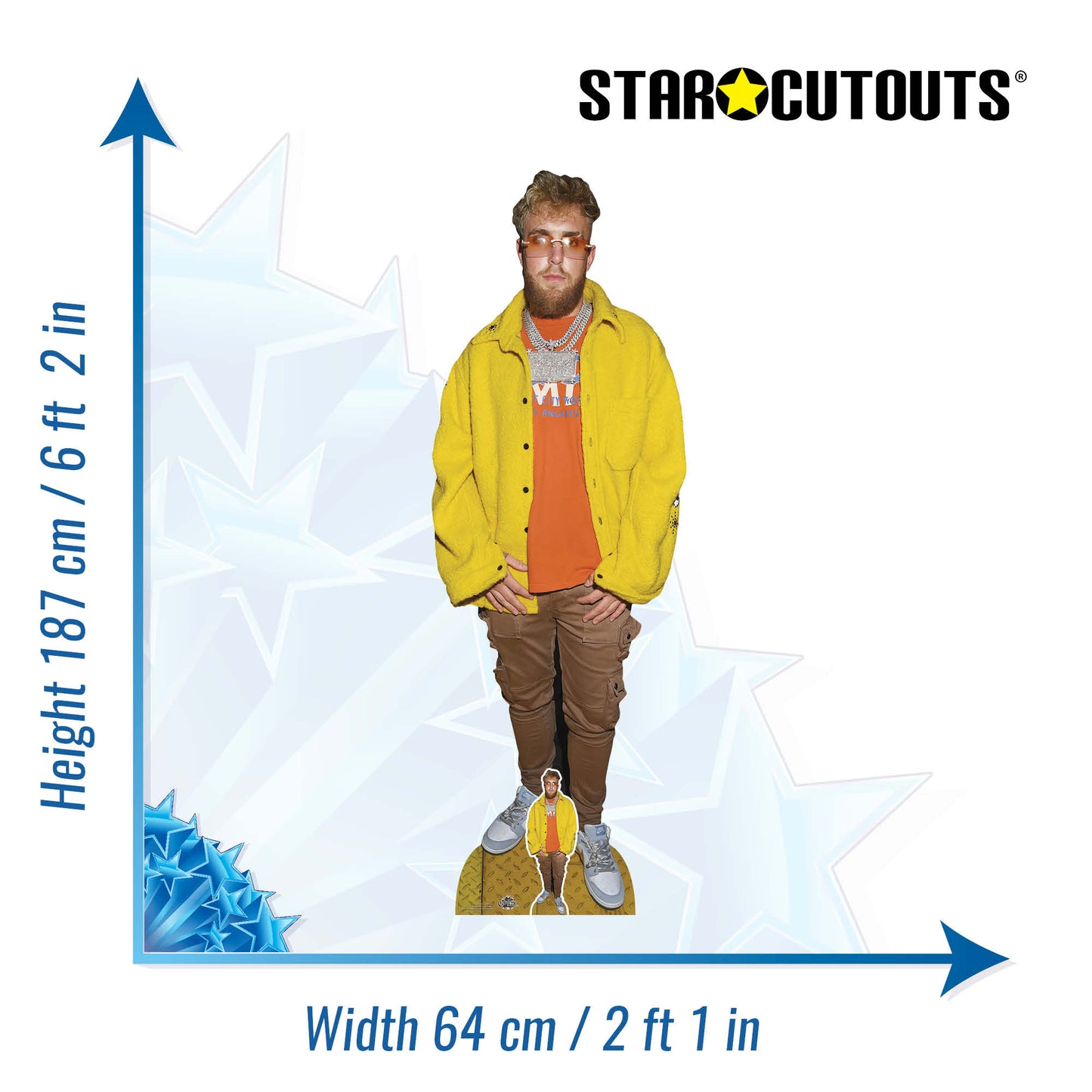 CS1069 Jake Paul Height 187cm Lifesize Cardboard Cut Out With Mini