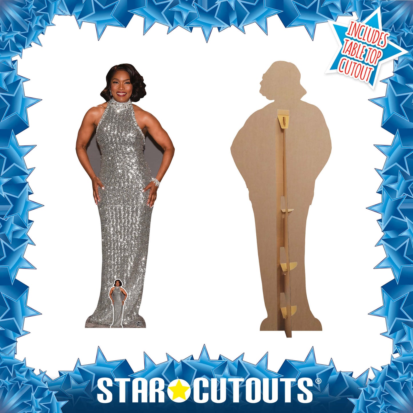 CS1075 Angela Bassett Height 165cm Lifesize Cardboard Cut Out With Mini