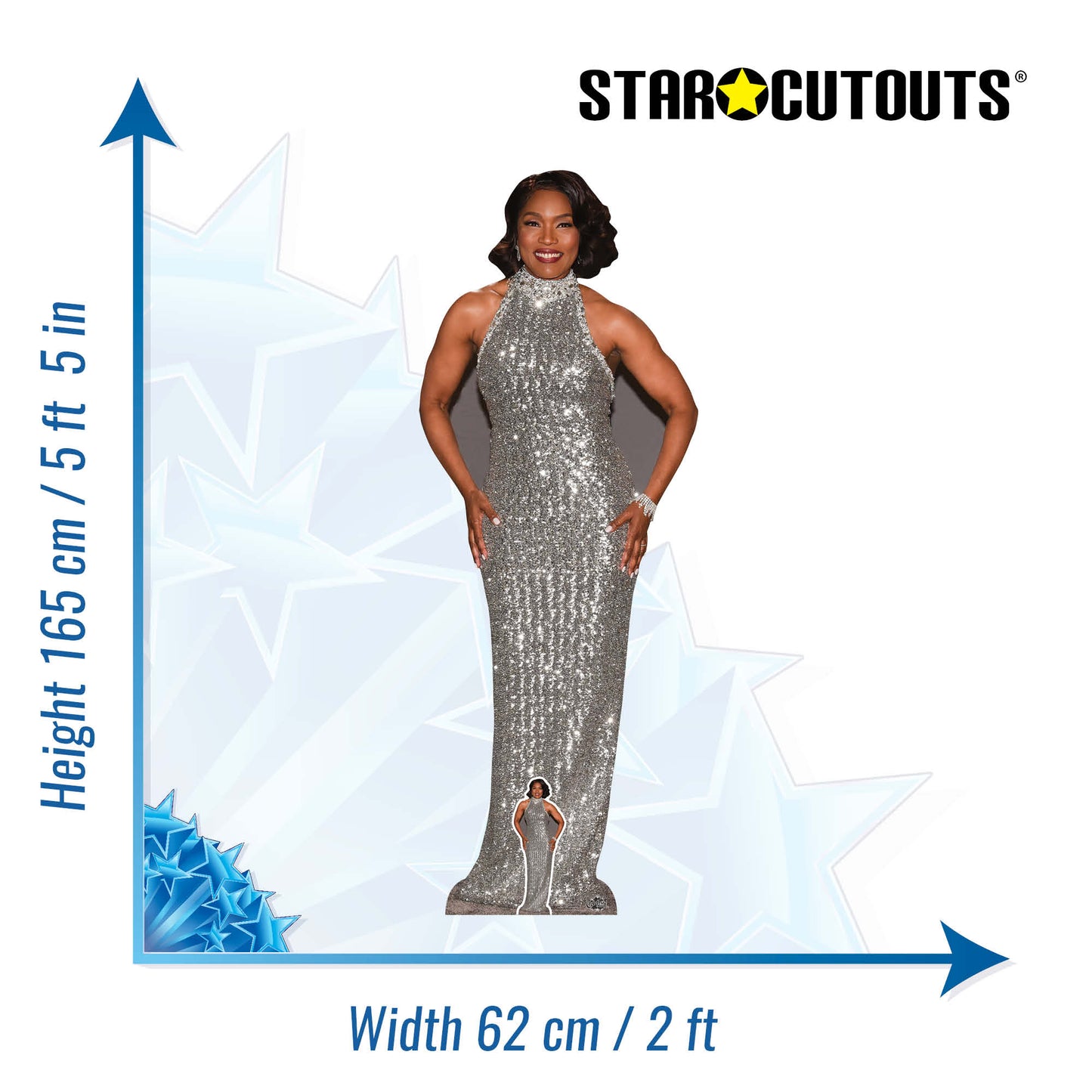 CS1075 Angela Bassett Height 165cm Lifesize Cardboard Cut Out With Mini