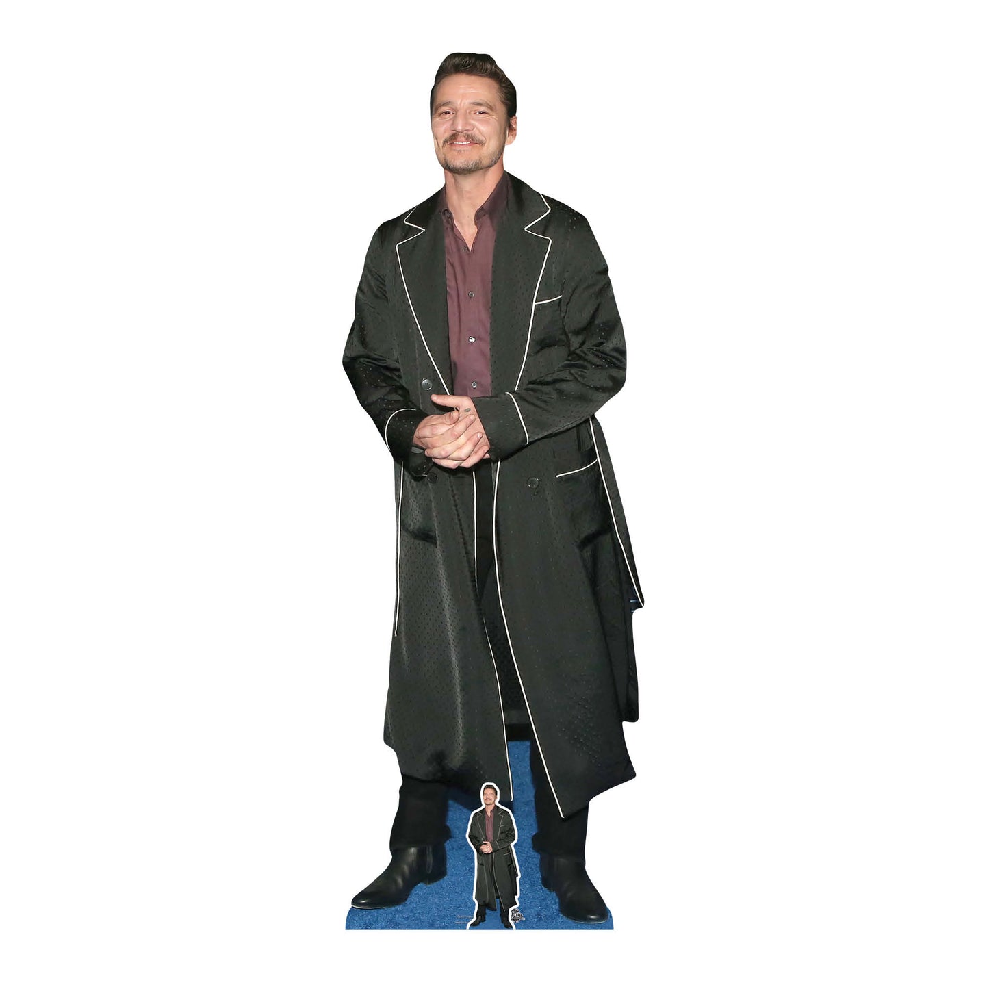 CS1077 Pedro Pascal Black Coat Height 181cm Lifesize Cardboard Cut Out With Mini