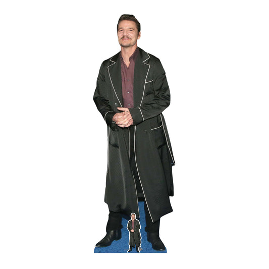 CS1077 Pedro Pascal Black Coat Height 181cm Lifesize Cardboard Cut Out With Mini