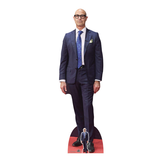 CS1078 Stanley Tucci Blue Suit Height 173cm Lifesize Cardboard Cut Out With Mini