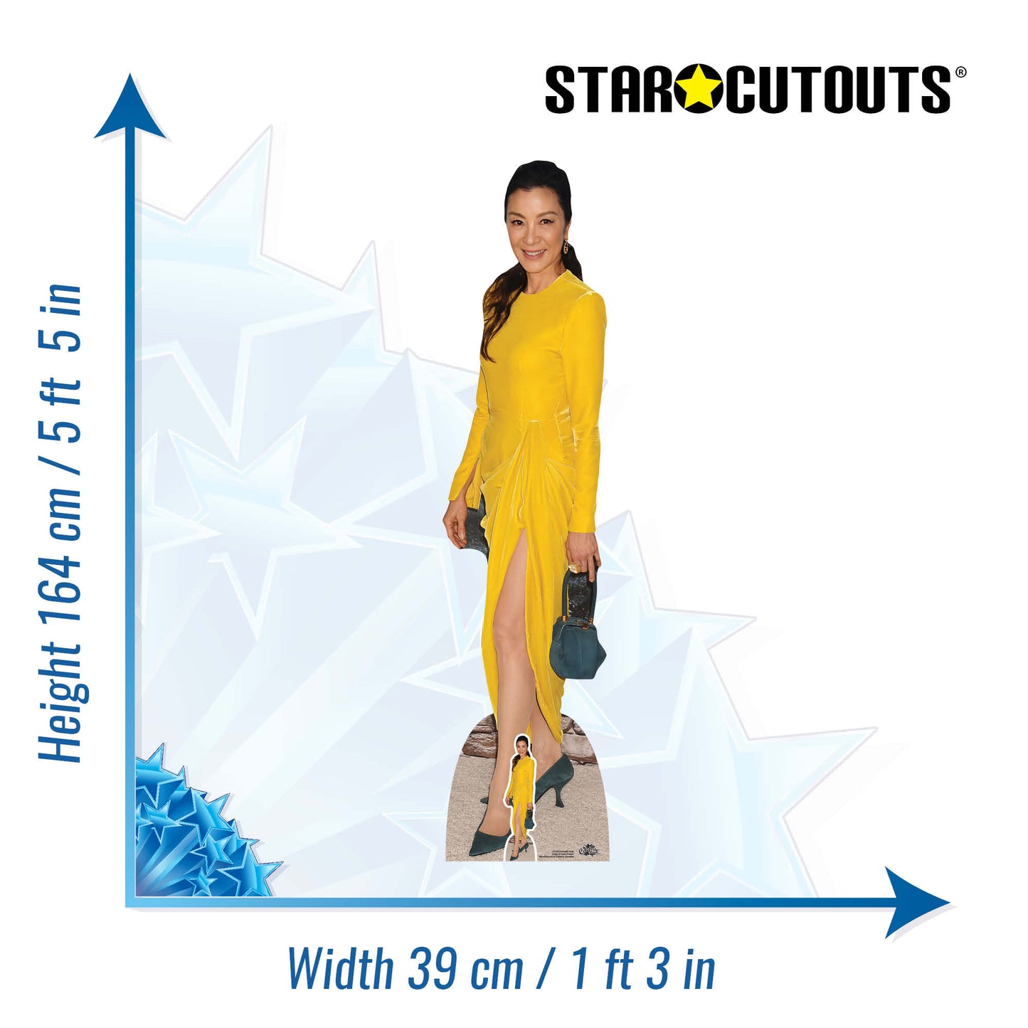 CS1079 Michelle Yeoh Height 164cm Lifesize Cardboard Cut Out With Mini