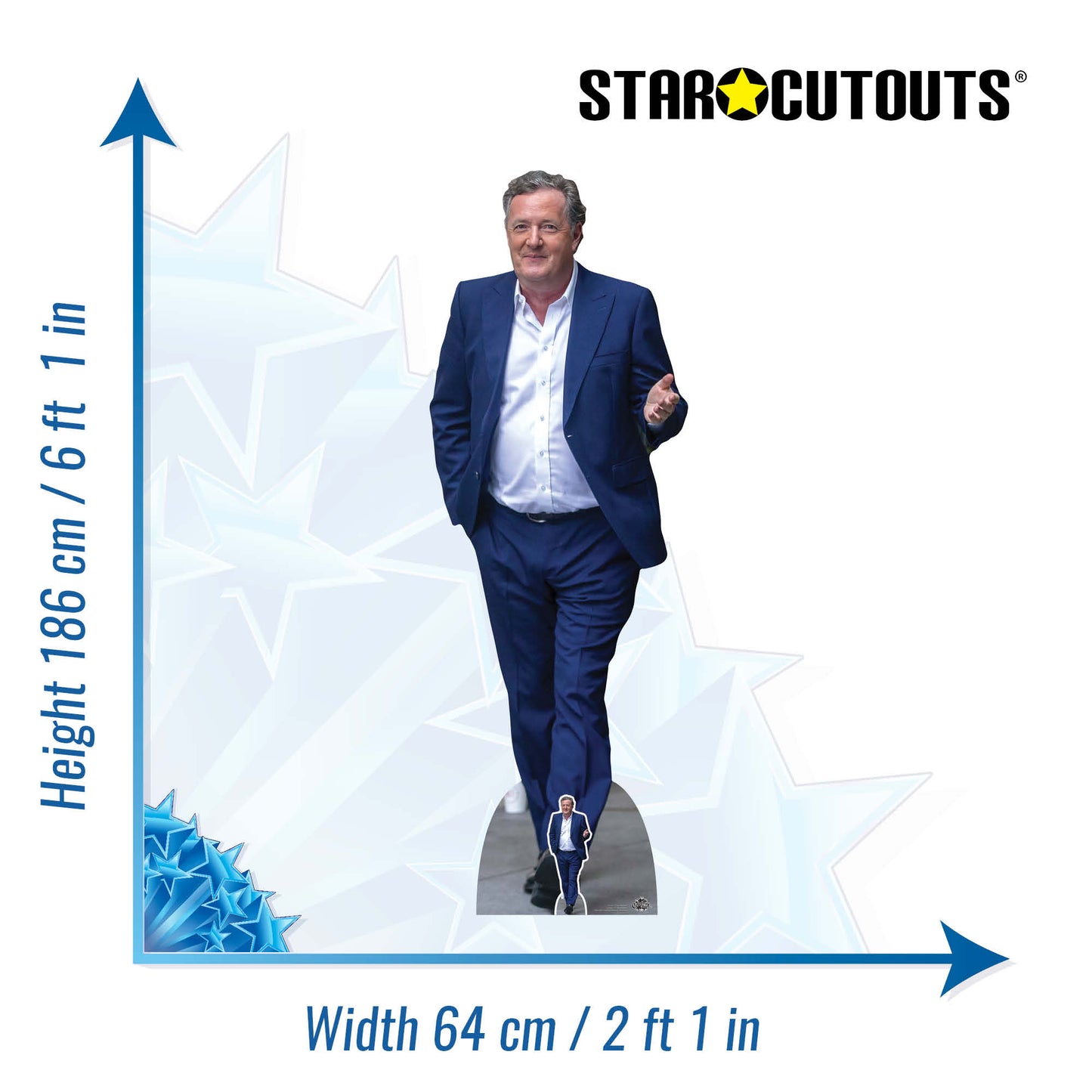 CS1081 Piers Morgan Height 186cm Lifesize Cardboard Cut Out With Mini