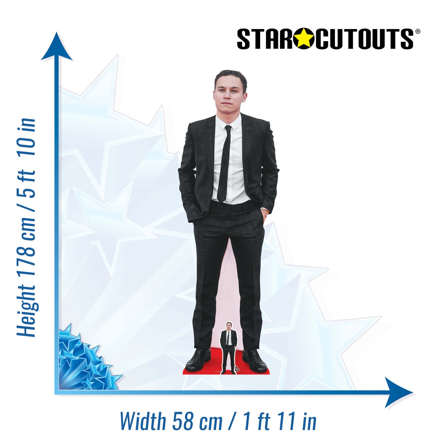 CS1086 Finn Cole Height 178cm Lifesize Cardboard Cut Out With Mini