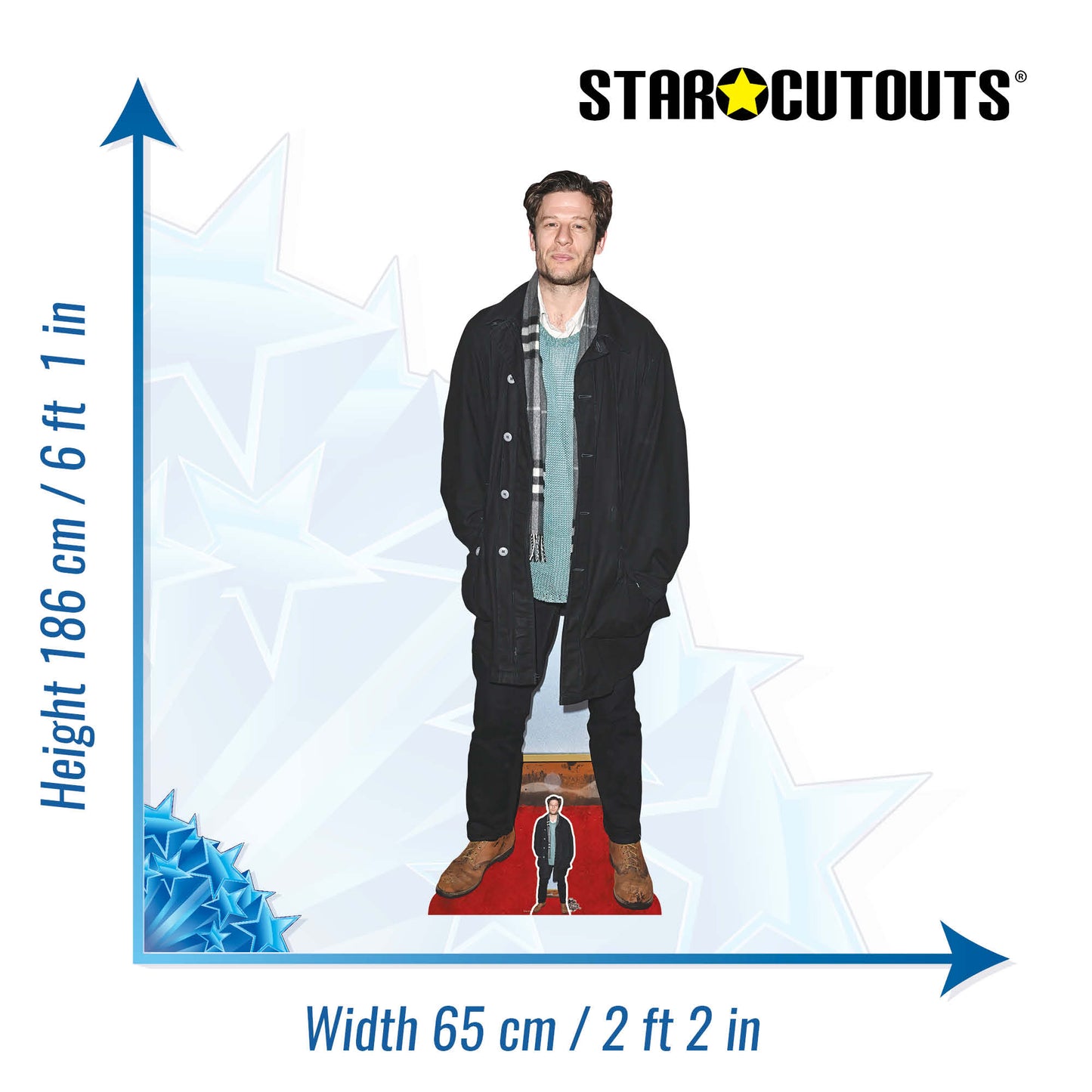 CS1091 James Norton Height 186cm Lifesize Cardboard Cut Out With Mini