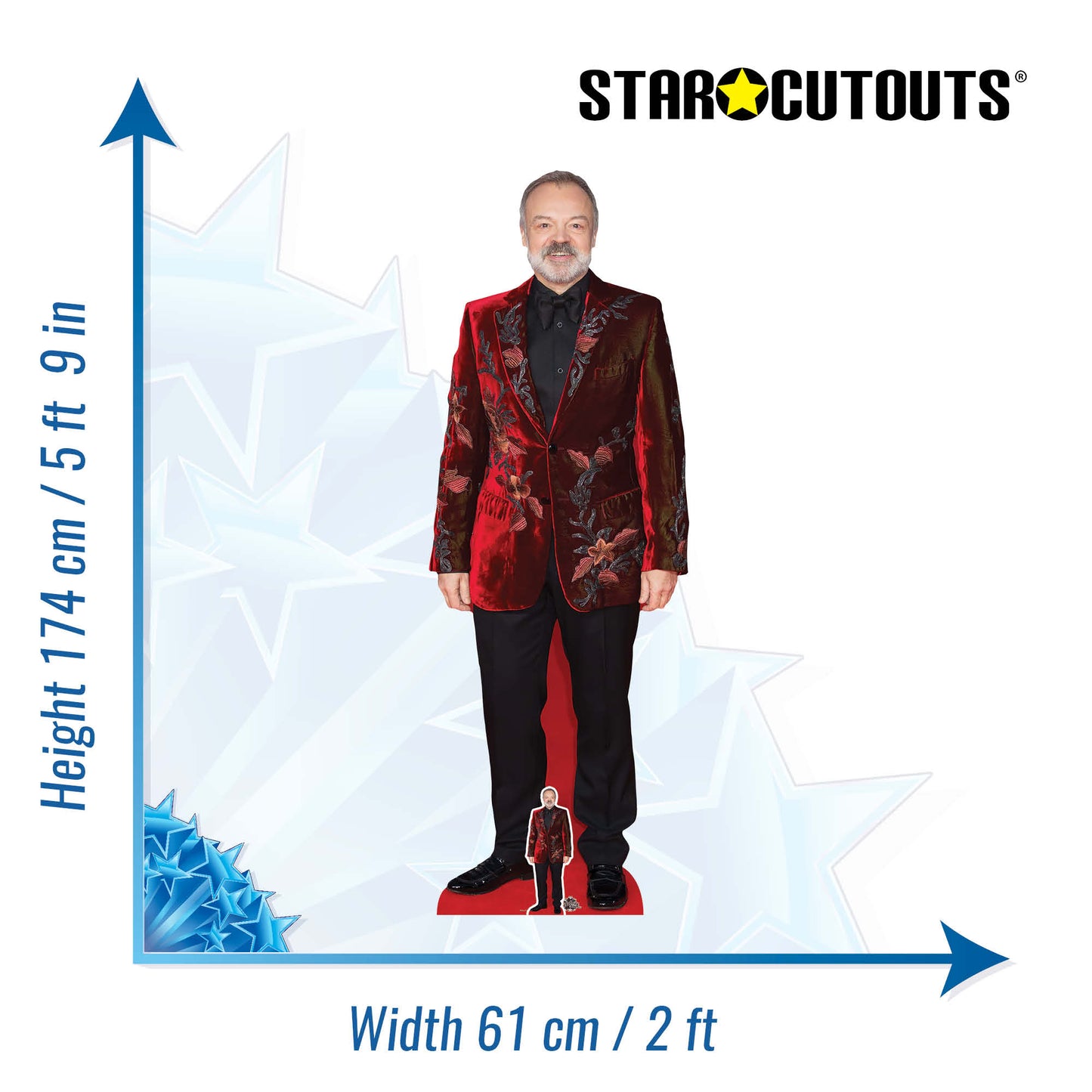 CS1094 Graham Norton Height 174cm Lifesize Cardboard Cut Out With Mini