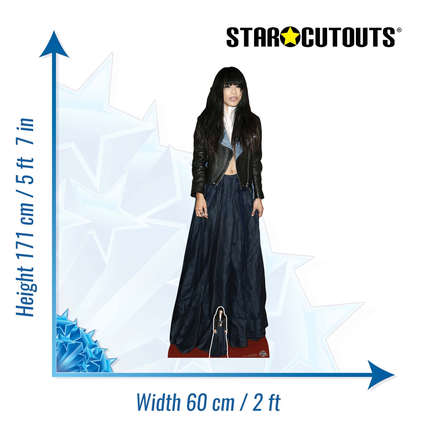 CS1095 Loreen Height 171cm Lifesize Cardboard Cut Out With Mini