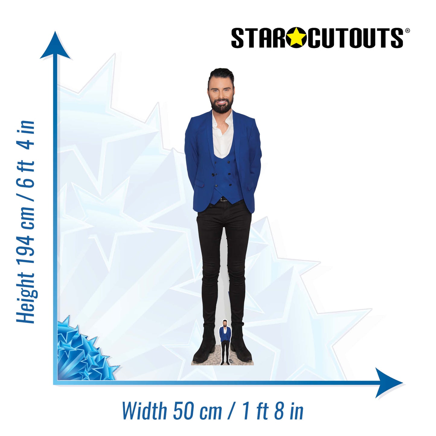 CS1097 Rylan Clark Height 194cm Lifesize Cardboard Cut Out With Mini