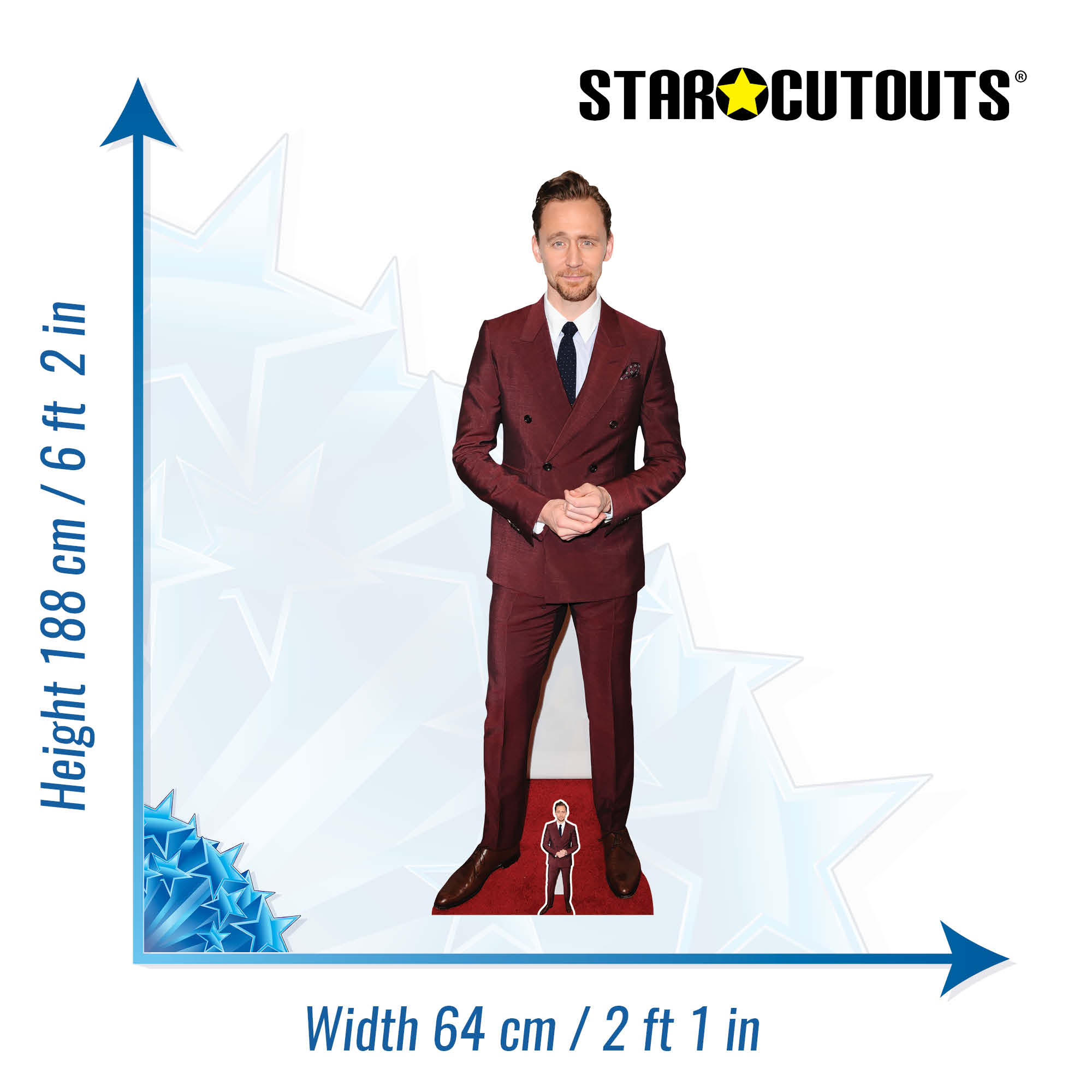 CS1111 Tom Hiddleston Red Suit Height 188cm Cardboard Cutout Star Cutouts