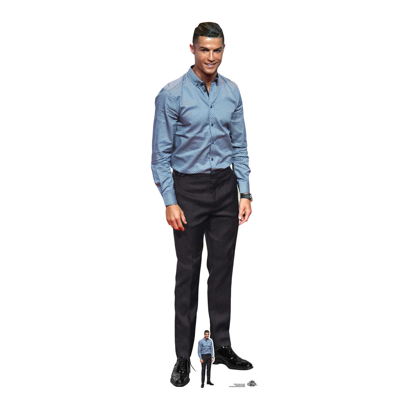 CS1138 Cristiano Ronaldo Blue Shirt Height 188cm Lifesize Cardboard Cut Out With Mini