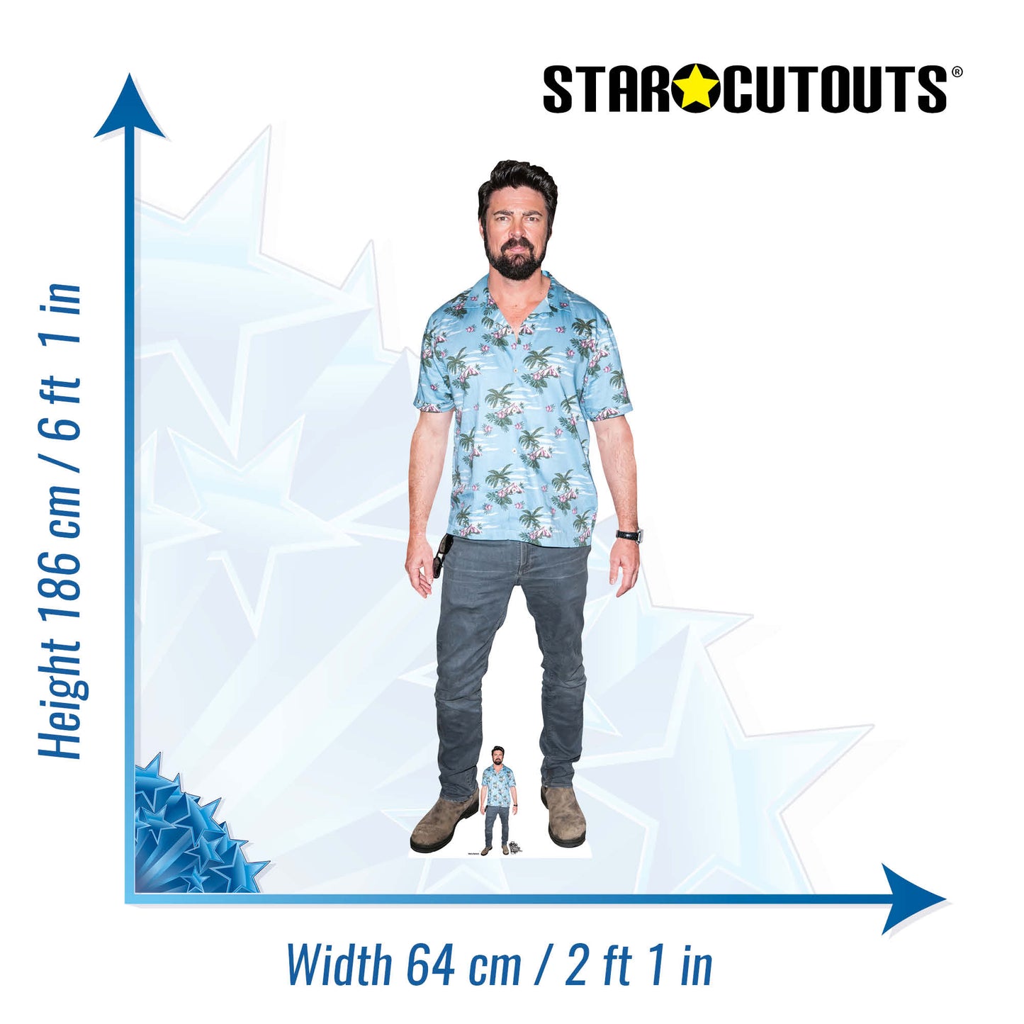 CS1141 Karl Urban Height 186cm Lifesize Cardboard Cut Out With Mini