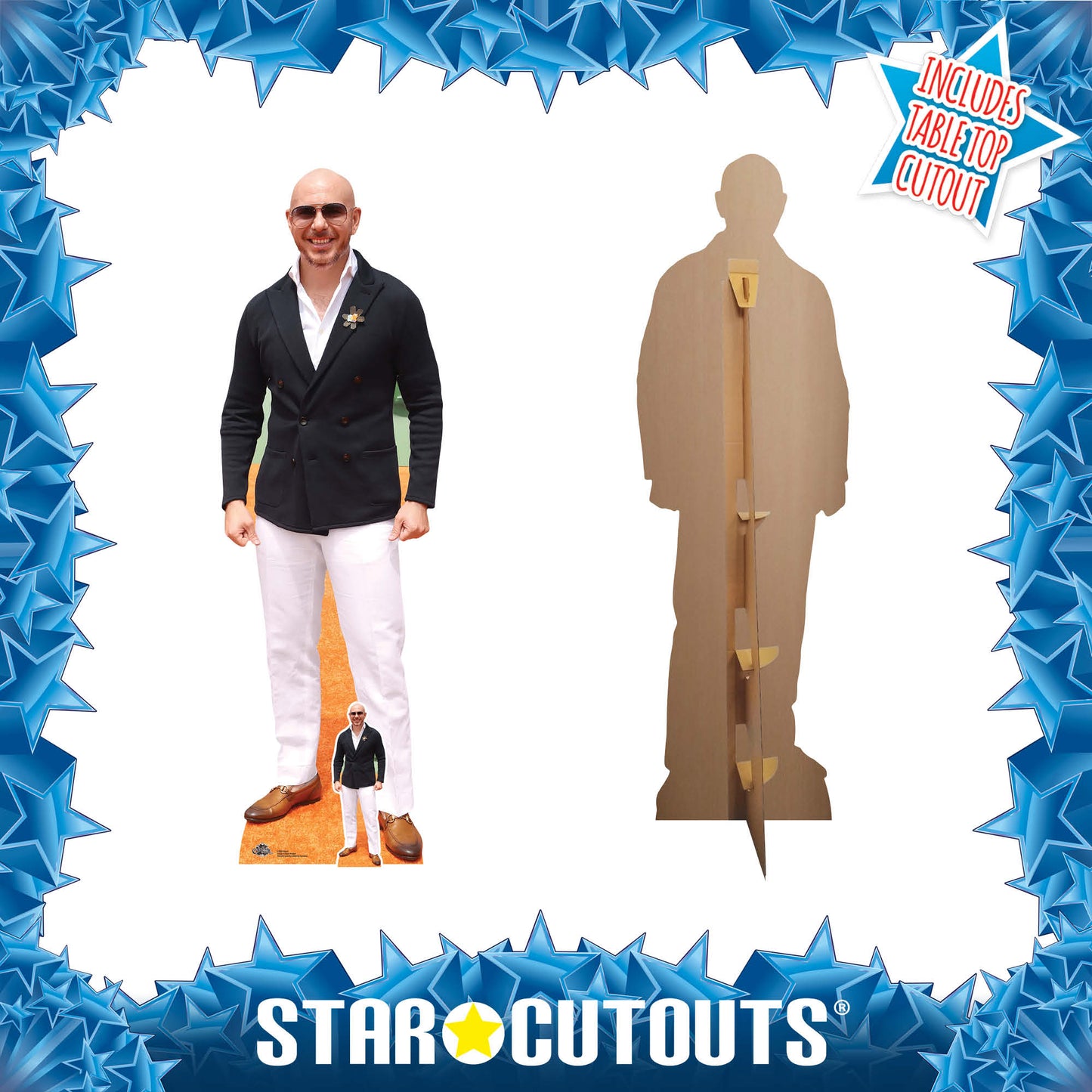 CS933 Pitbull (Rapper) Height 174cm Lifesize Cardboard Cut Out With Mini