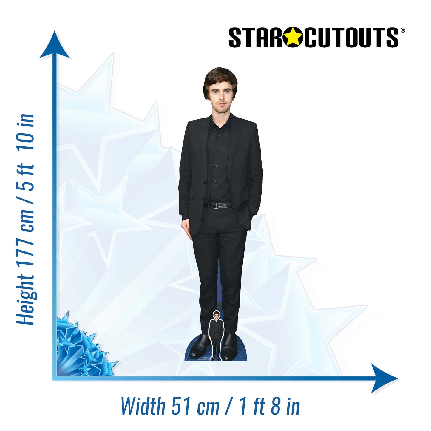 CS936 Freddie Highmore Doctor Height 177cm Lifesize Cardboard Cut Out With Mini