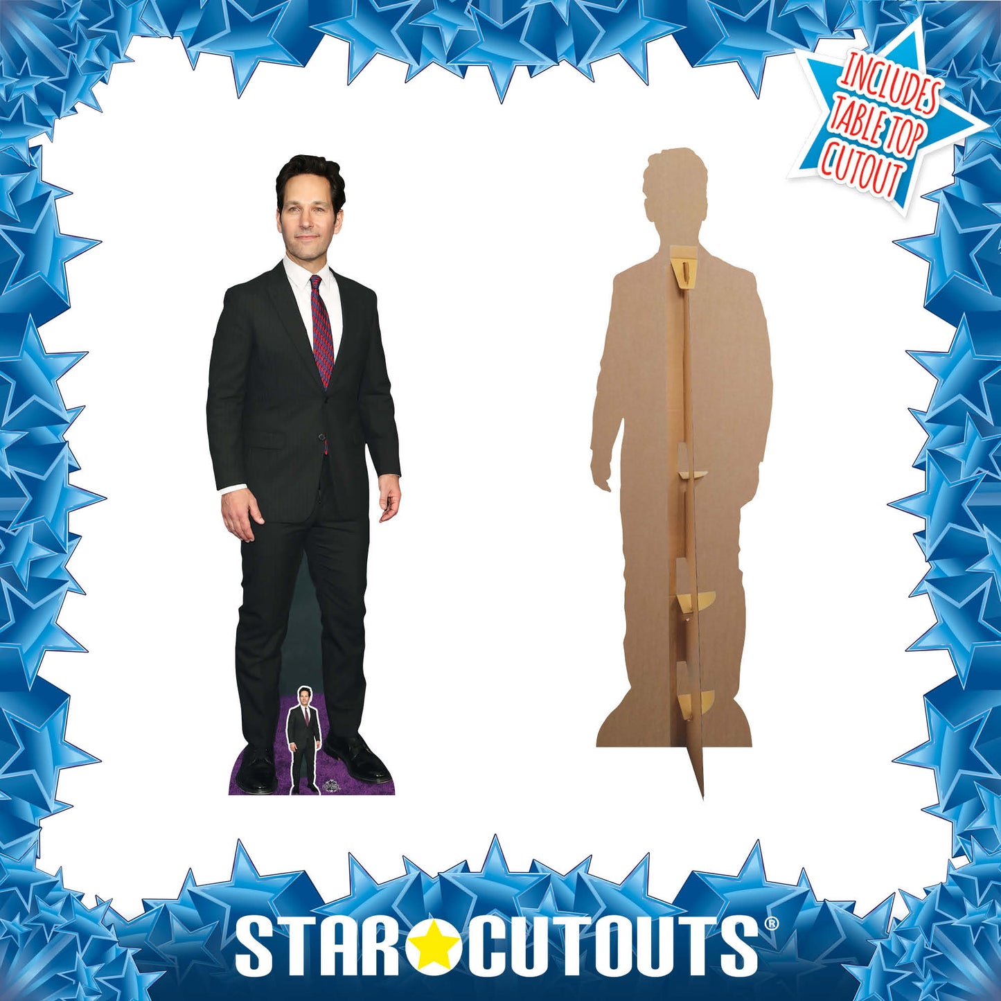 CS937 Paul Rudd Black Suit Height 178cm Lifesize Cardboard Cut Out With Mini